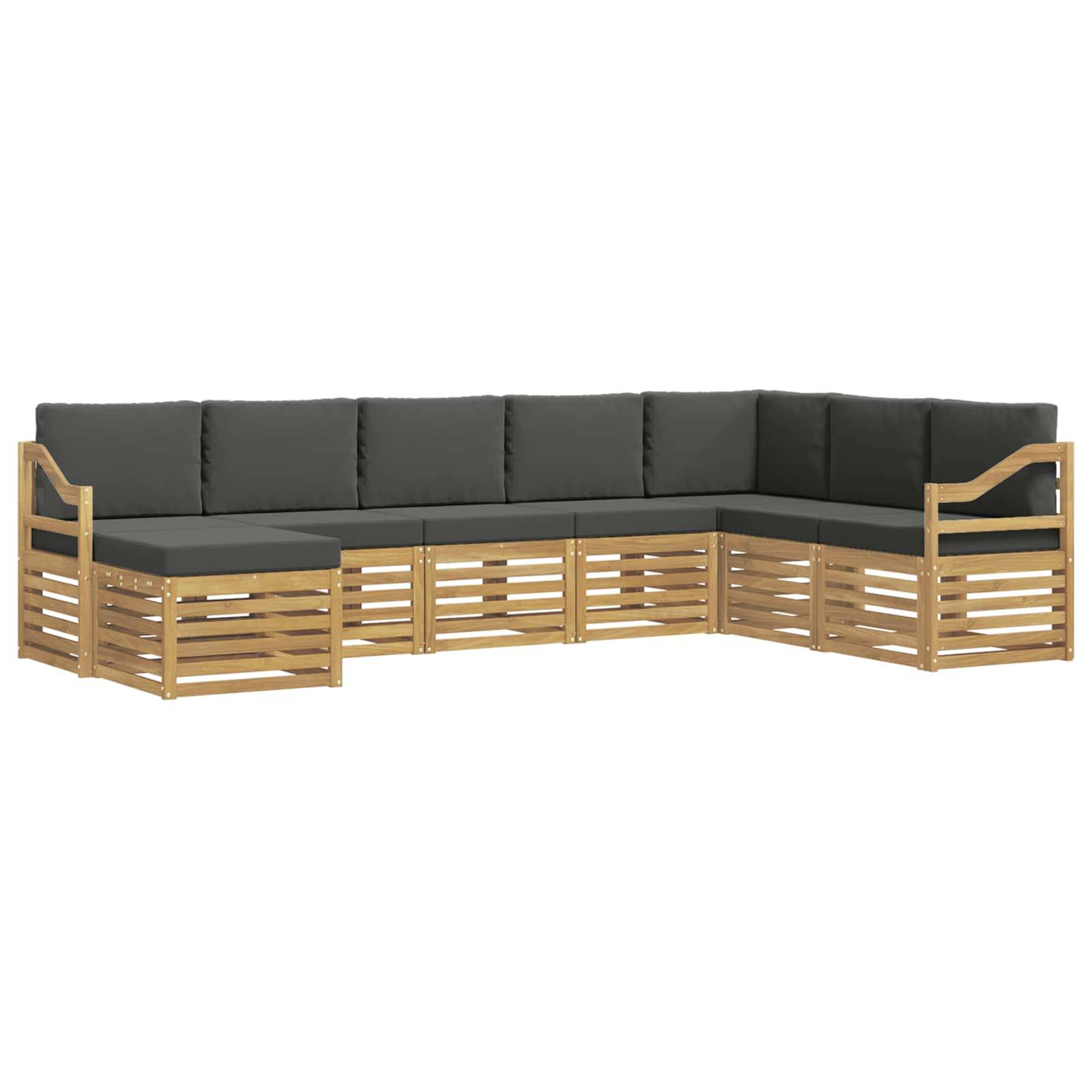 vidaXL Outdoor-Sofagarnitur 8 pcs Weiß und Anthrazit