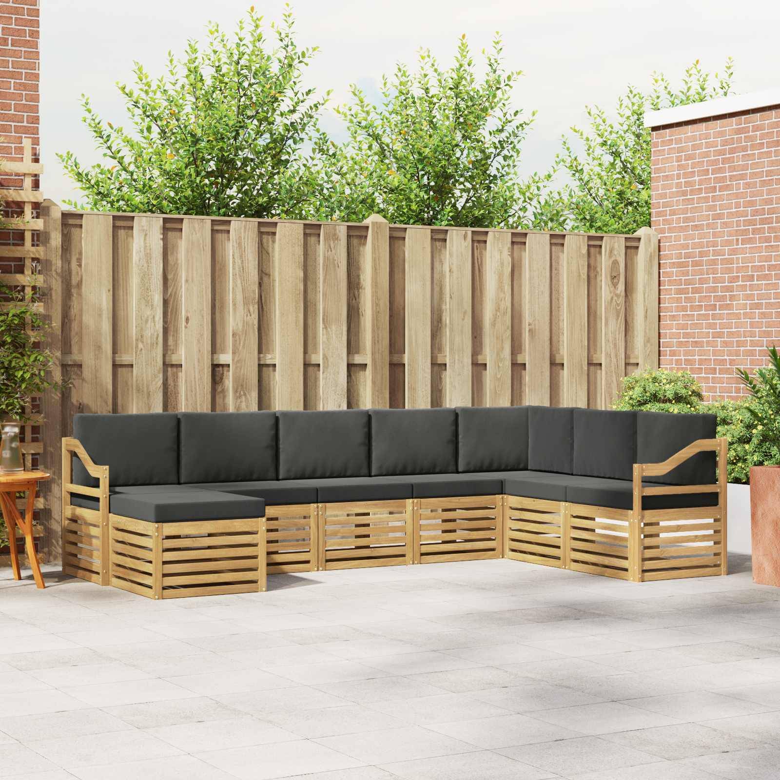 vidaXL Outdoor-Sofagarnitur 8 pcs Weiß und Anthrazit