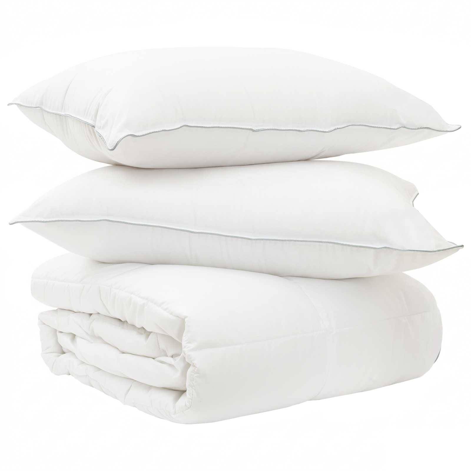 vidaXL Duvet- und Kopfkissen-Set 3 stk. 155 x 220 cm Winter Weiß