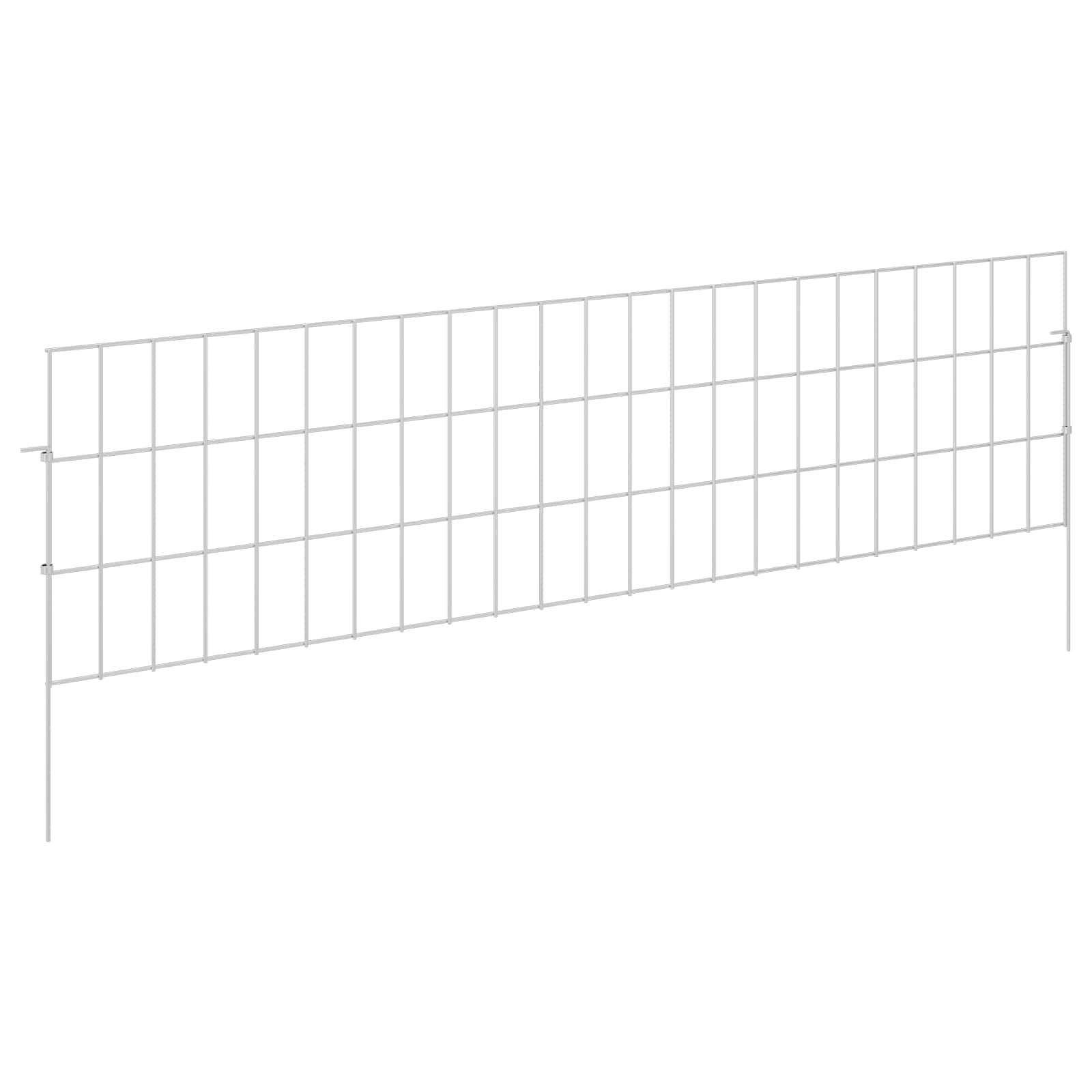 vidaXL Gartenzaun mit Pfählen 12 pcs 115 x 30 cm Mesh Verzinkter Stahl