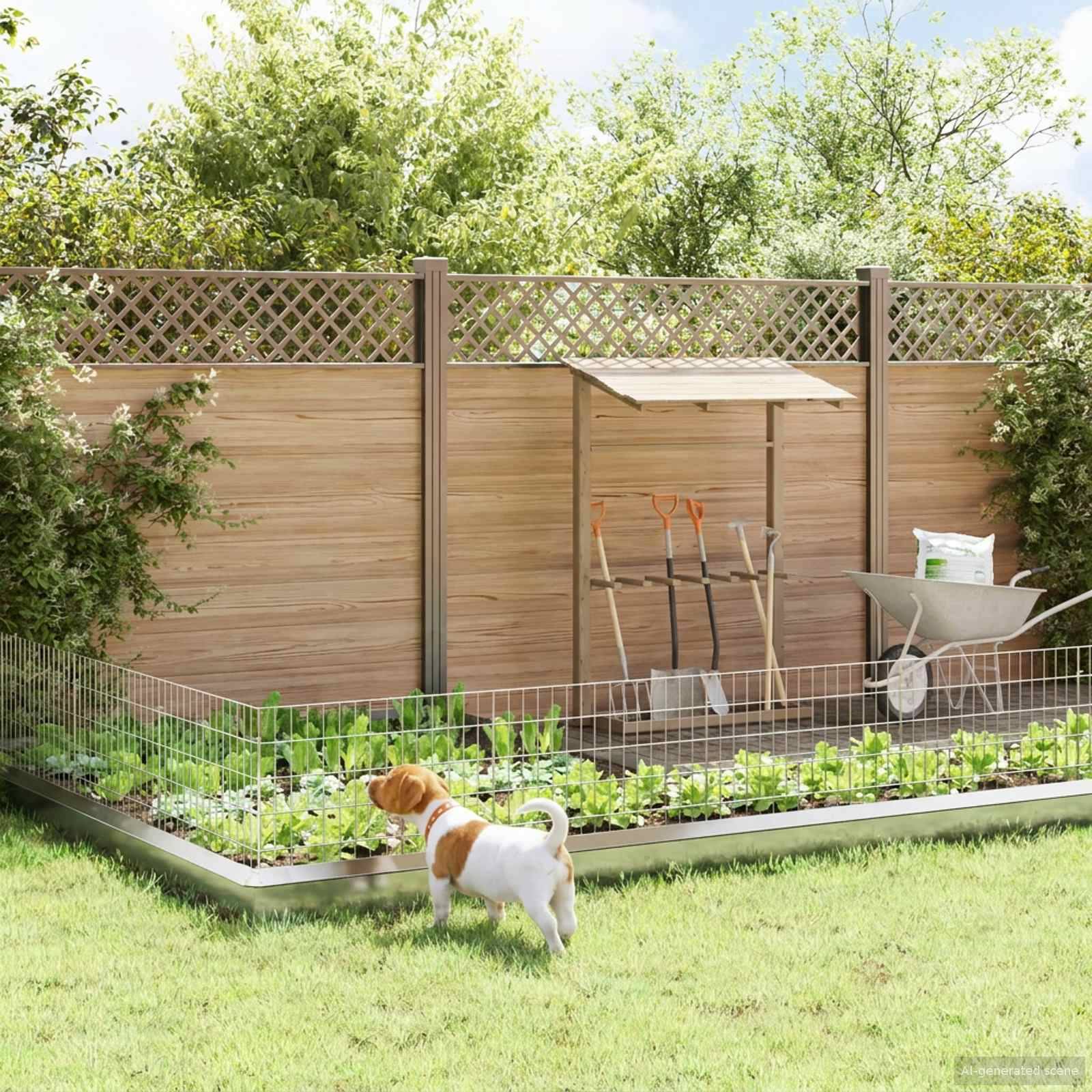 vidaXL Gartenzaun mit Pfählen 24 pcs 75 x 50 cm Mesh Verzinkter Stahl