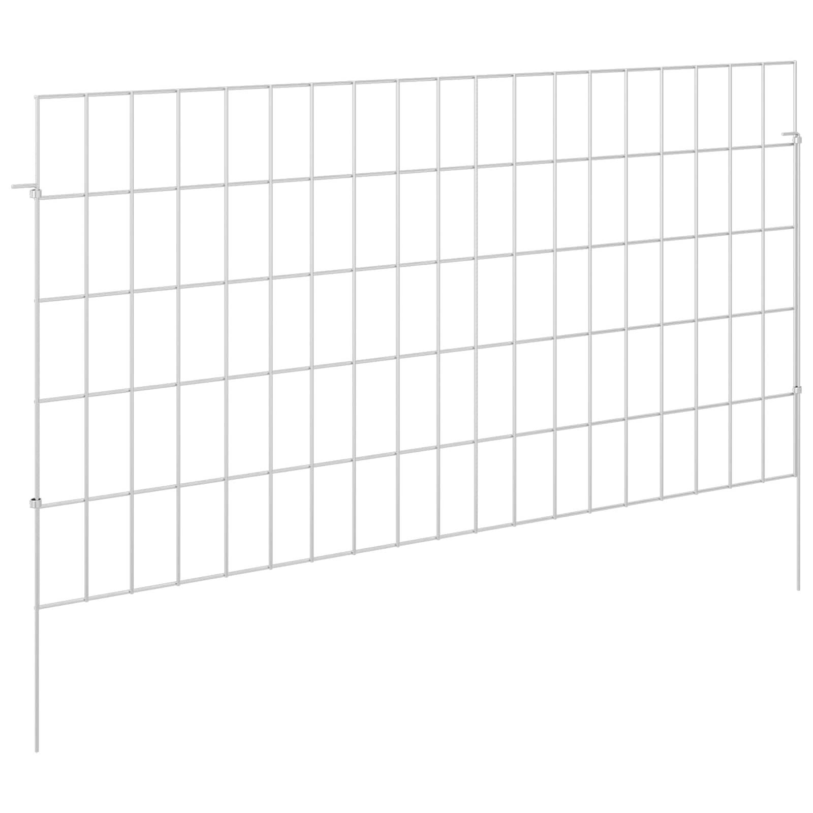 vidaXL Gartenzaun mit Pfählen 12 pcs 95 x 50 cm Mesh Verzinkter Stahl
