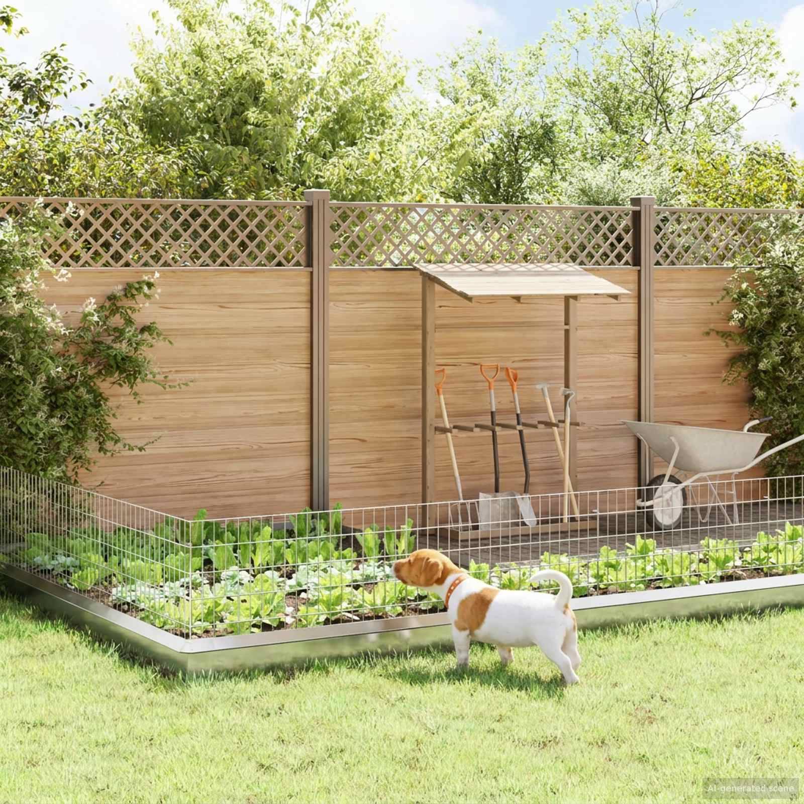 vidaXL Gartenzaun mit Pfählen 12 pcs 95 x 50 cm Mesh Verzinkter Stahl