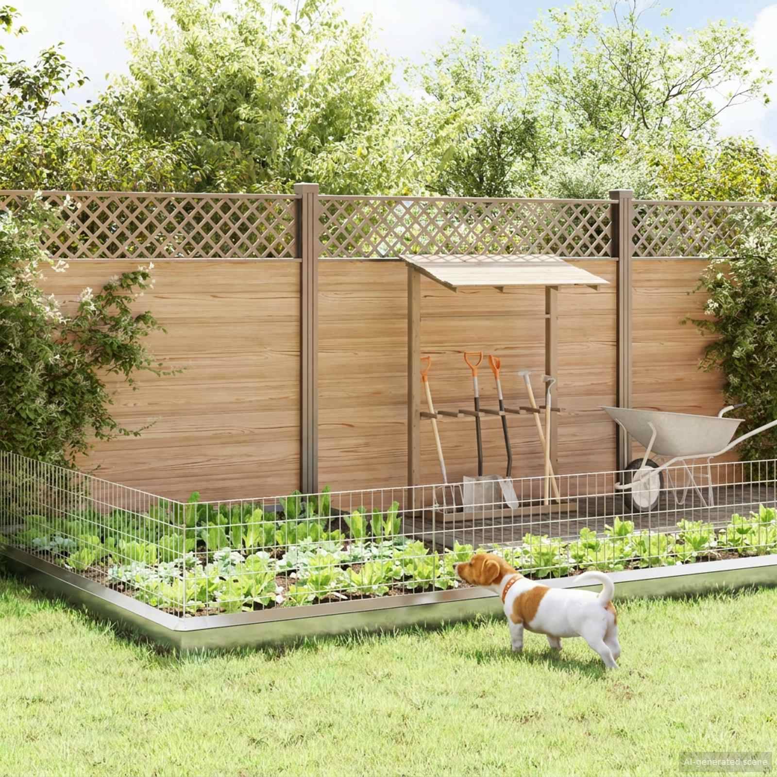 vidaXL Gartenzaun mit Pfählen 24 pcs 115 x 50 cm Mesh Verzinkter Stahl