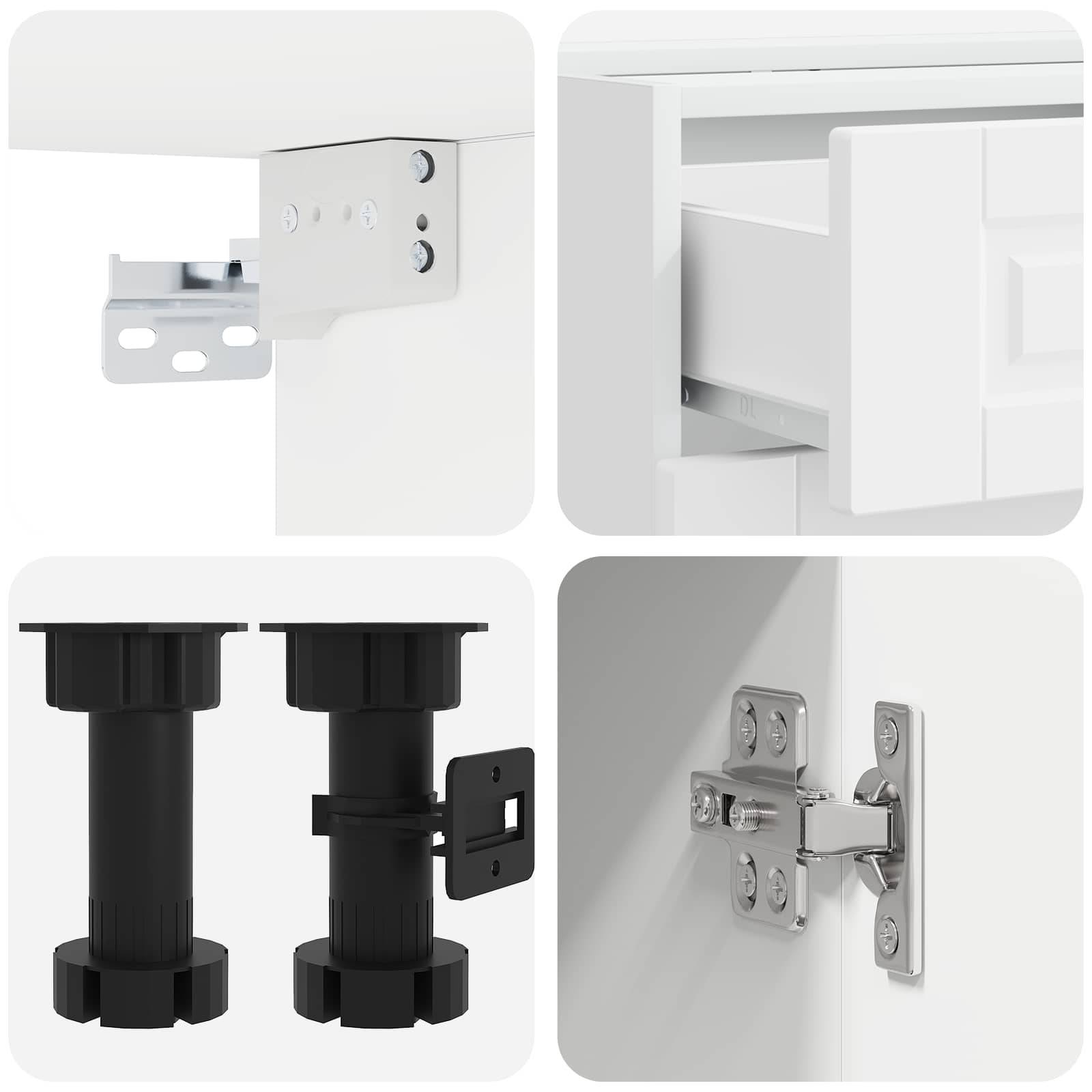 vidaXL Kücheneinheit PORTO 4 pcs Weiß Holzwerkstoff