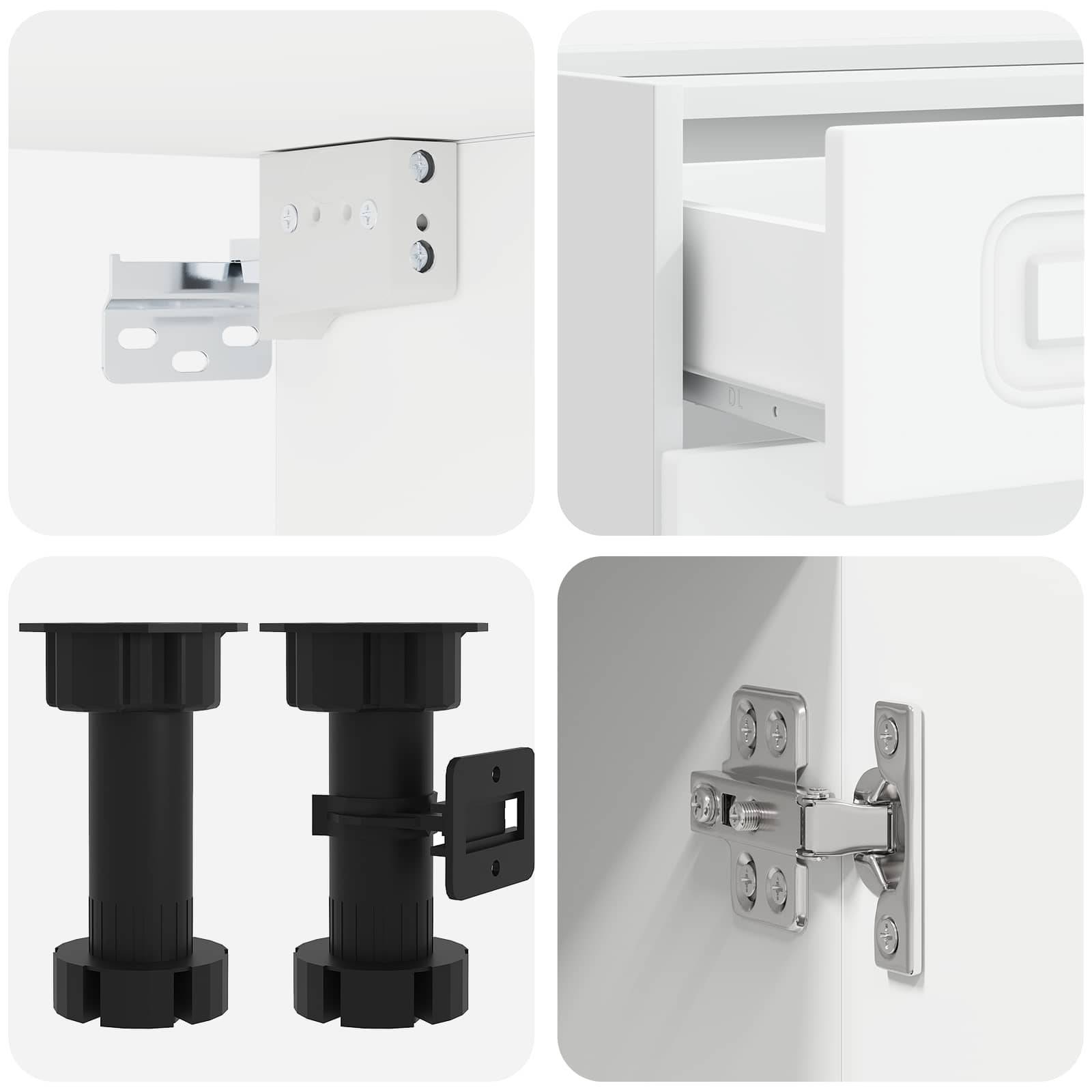 vidaXL Kücheneinheit KALMAR 4 pcs Weiß Holzwerkstoff