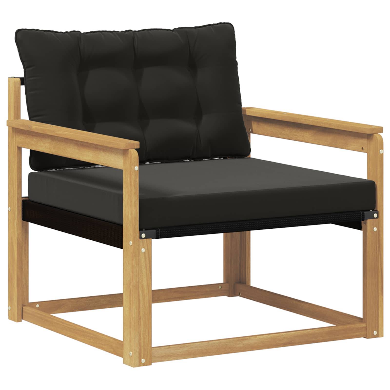 vidaXL Outdoor-Sofagarnitur Massives Akazienholz und Textilene Weiß