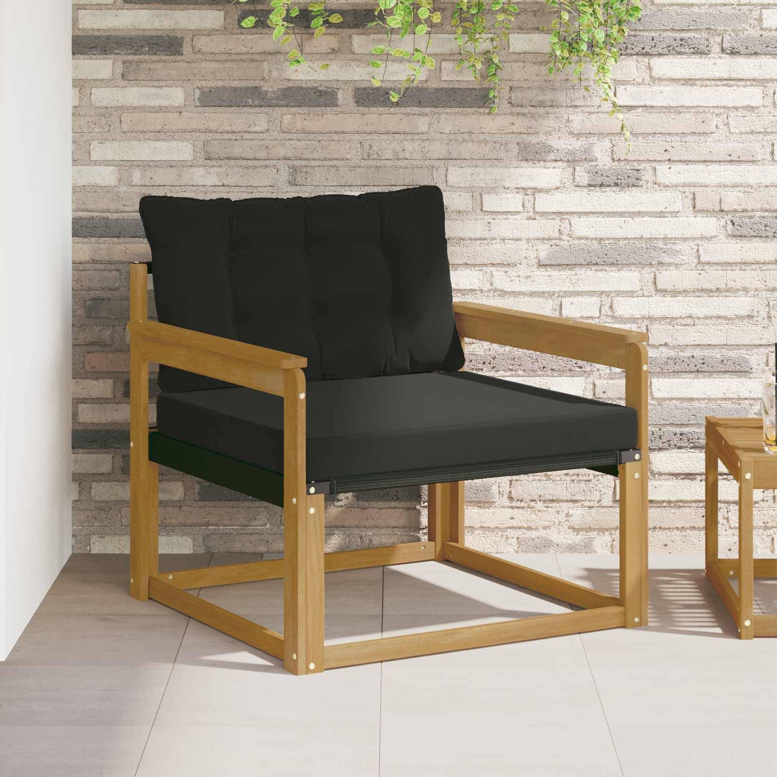 vidaXL Outdoor-Sofagarnitur Massives Akazienholz und Textilene Weiß