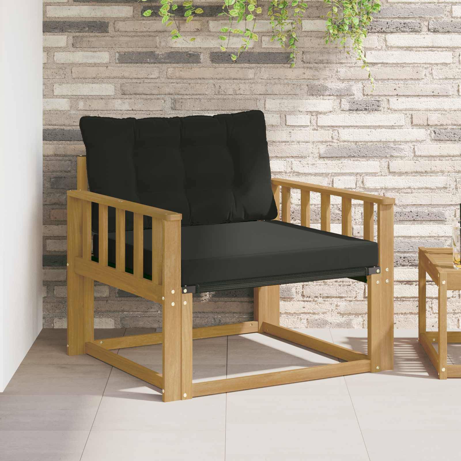 vidaXL Outdoor-Sofagarnitur Massives Akazienholz und Textilene Weiß
