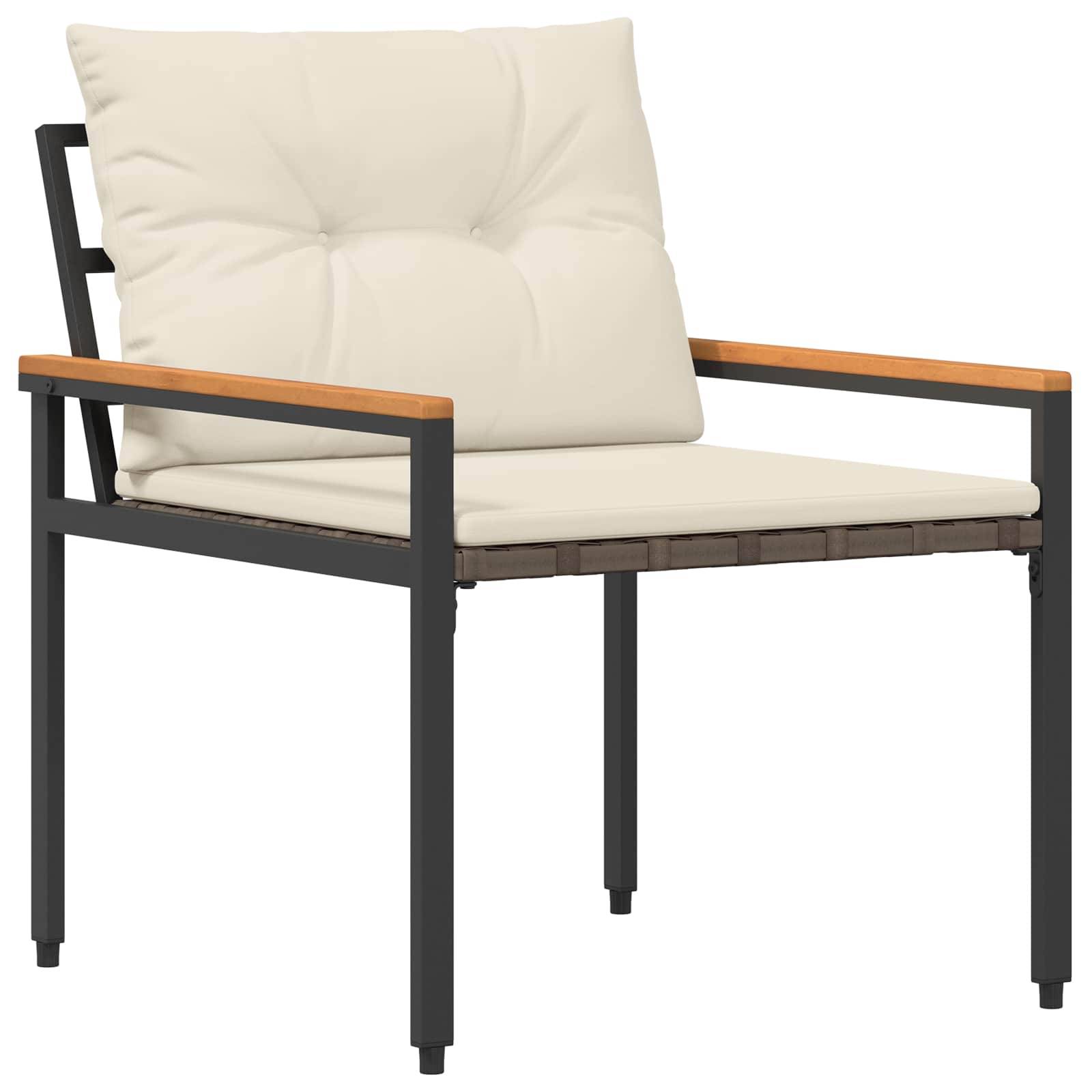 vidaXL Gartenmöbel-Set 3 pcs Cremeweiß Poly-Rattan