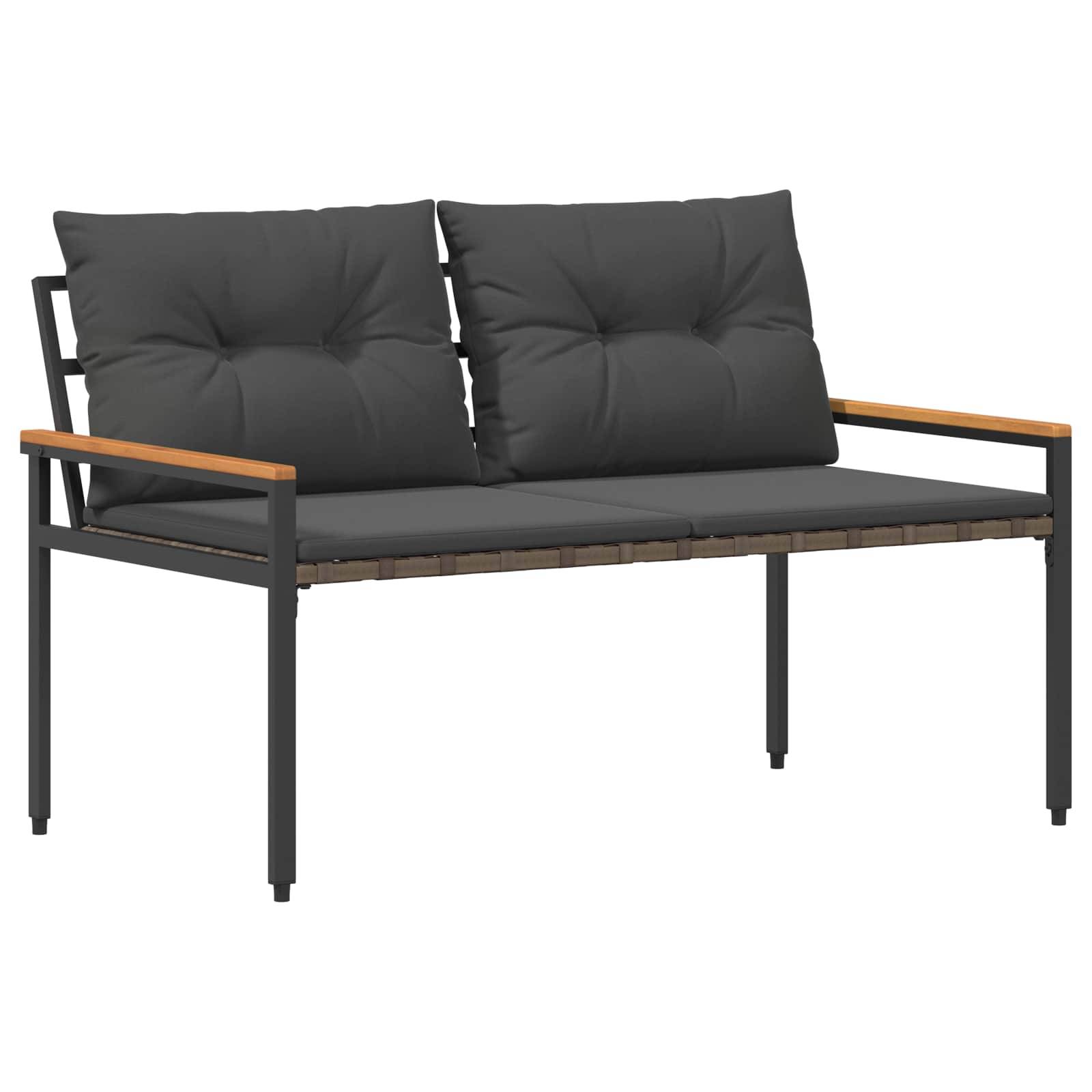 vidaXL Bank Outdoor 2 -Seater 116 x 67,5 x 72 cm Poly-Rattan