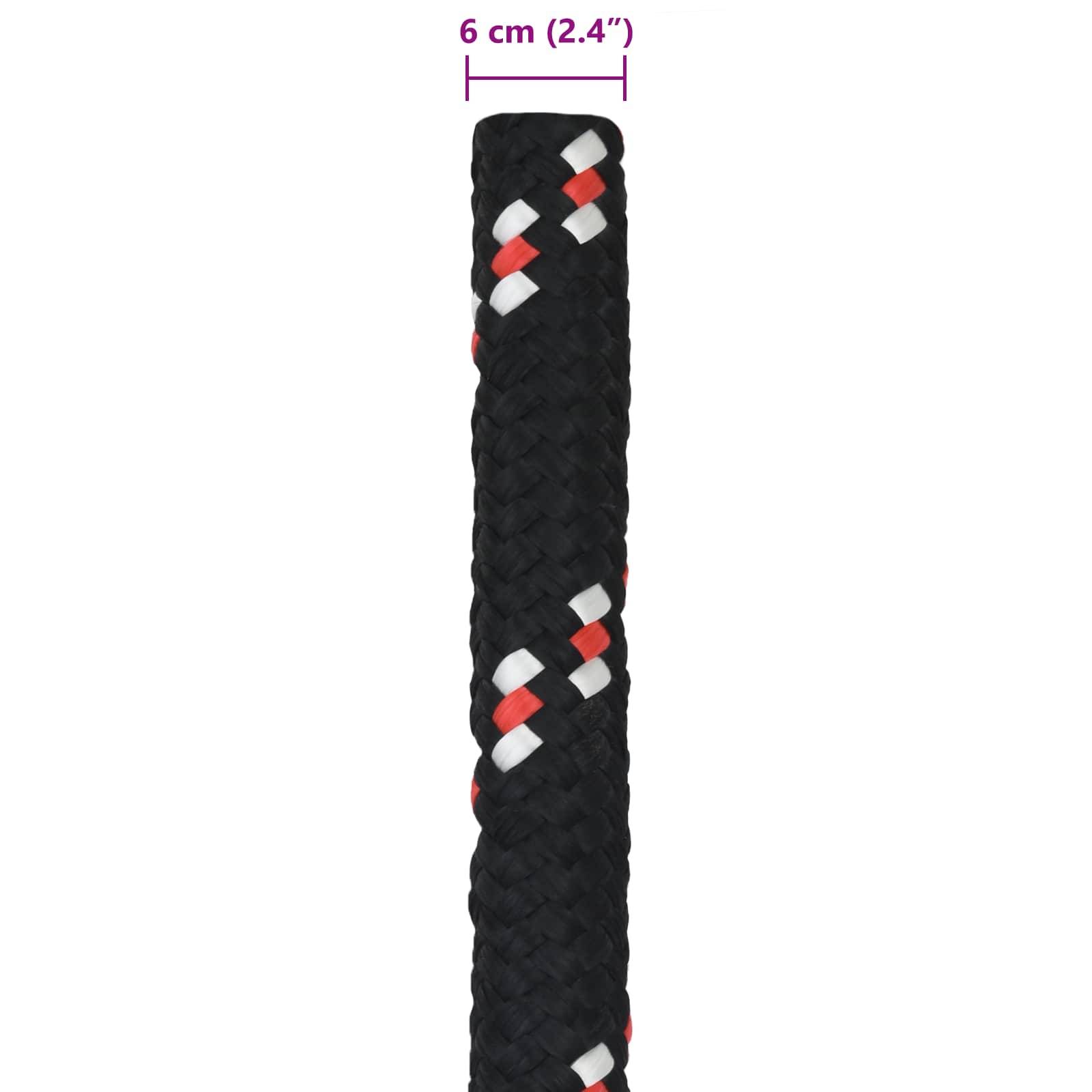 vidaXL Bootsseil 6 mm 5 m Schwarz und Rot