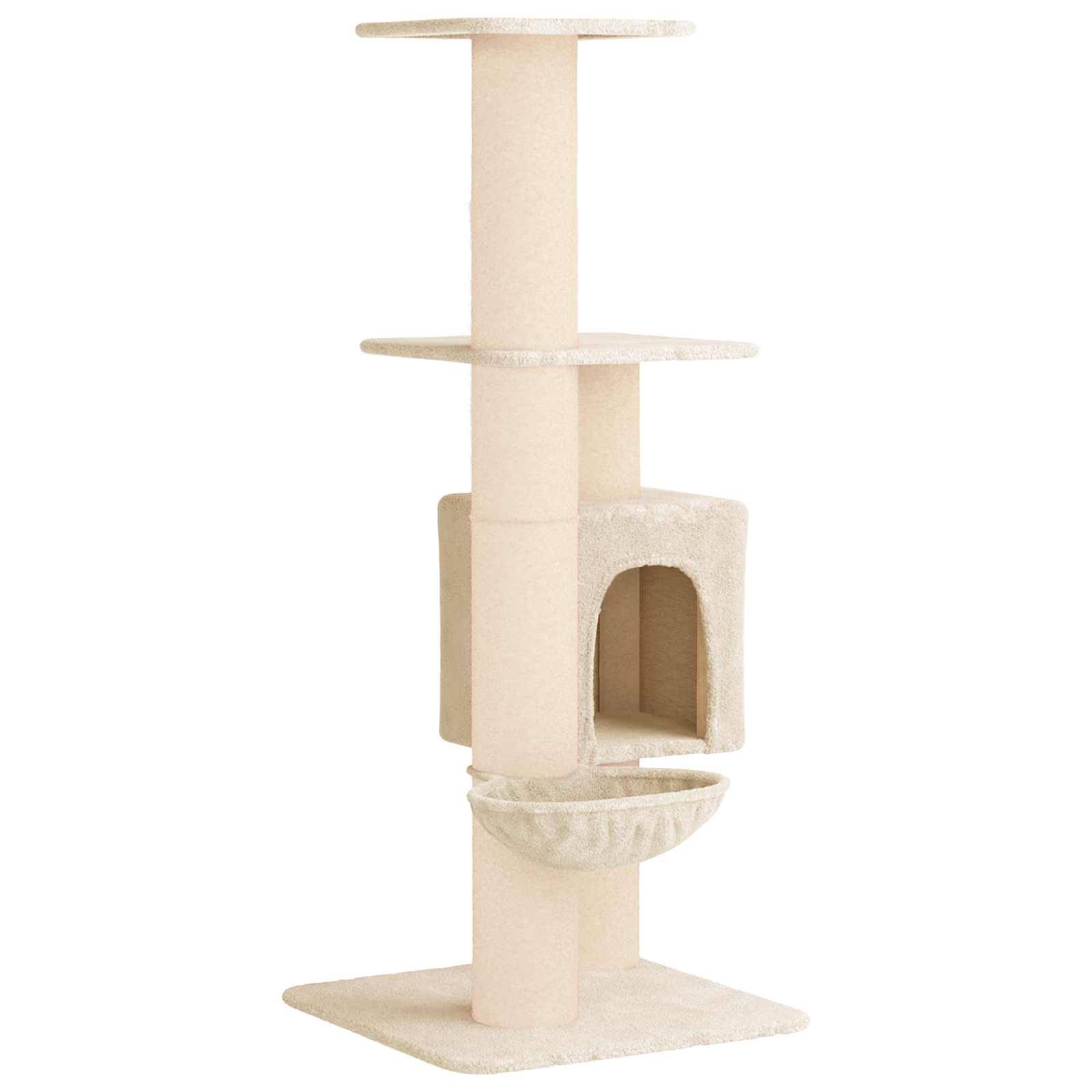 vidaXL Katzennbaum mit Sisal-Kratzsäulen Creme 137 cm