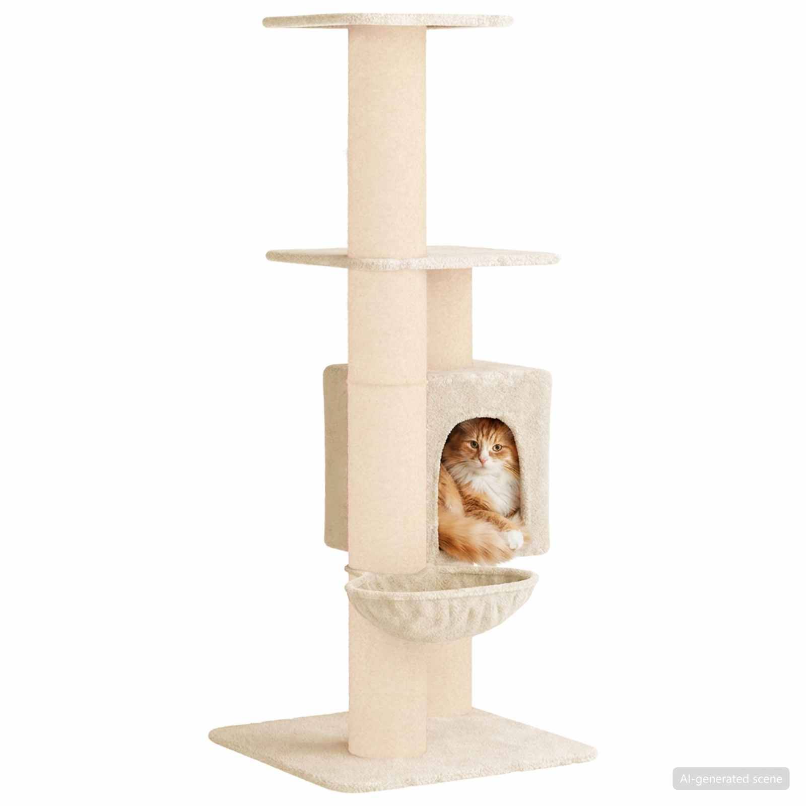 vidaXL Katzennbaum mit Sisal-Kratzsäulen Creme 137 cm