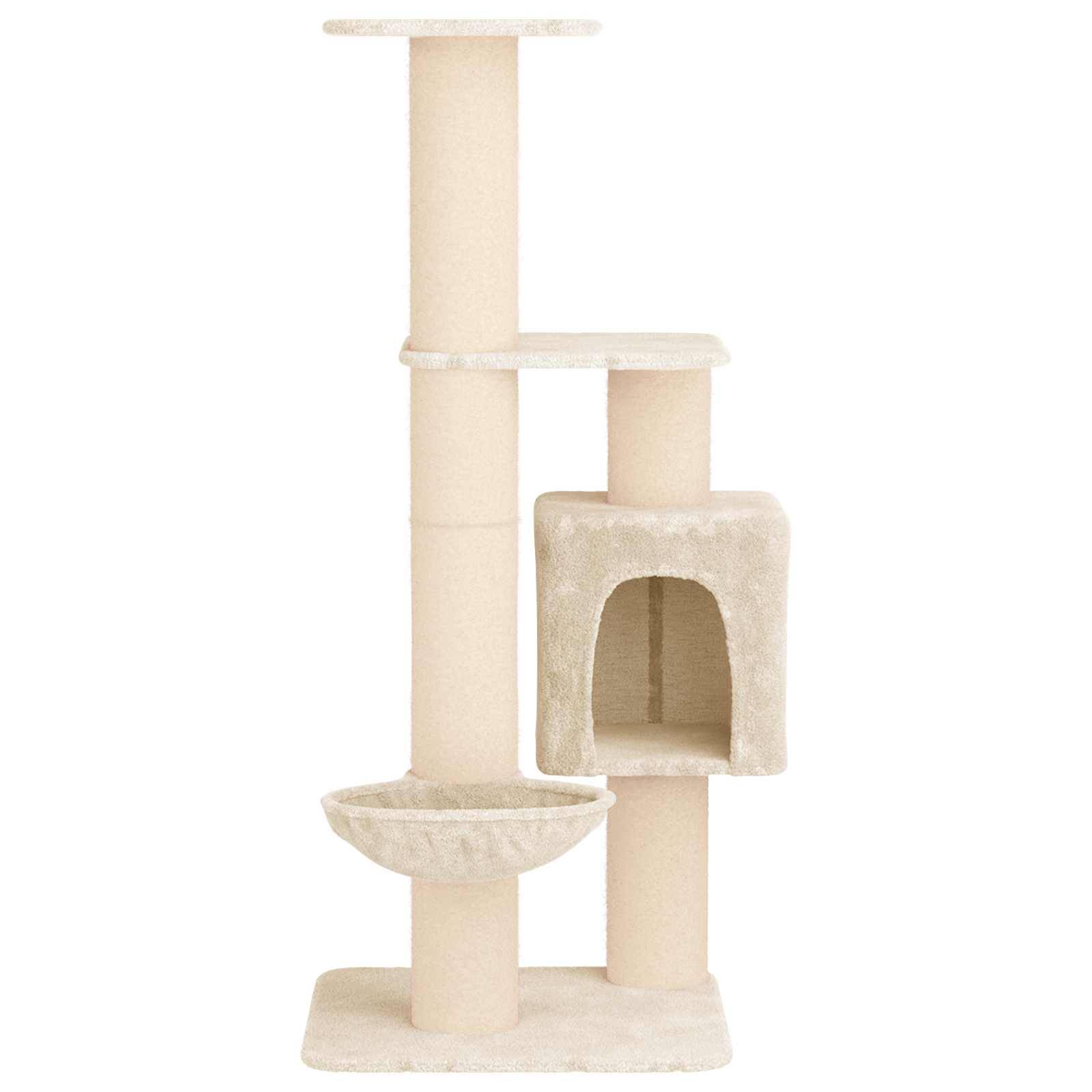 vidaXL Katzennbaum mit Sisal-Kratzsäulen Creme 137 cm