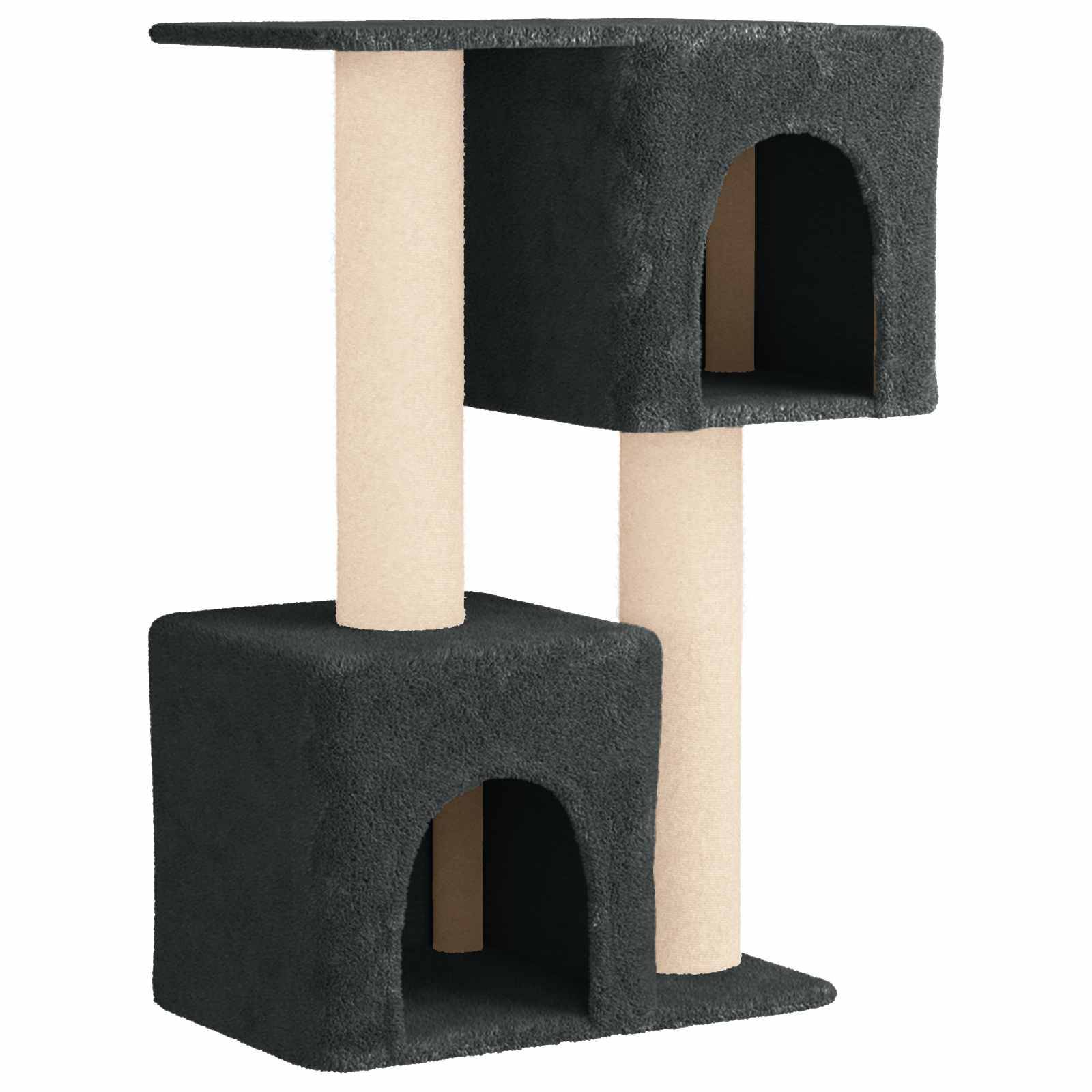 vidaXL Katzennbaum mit Sisal-Kratzsäulen Dunkelgrau 114 cm