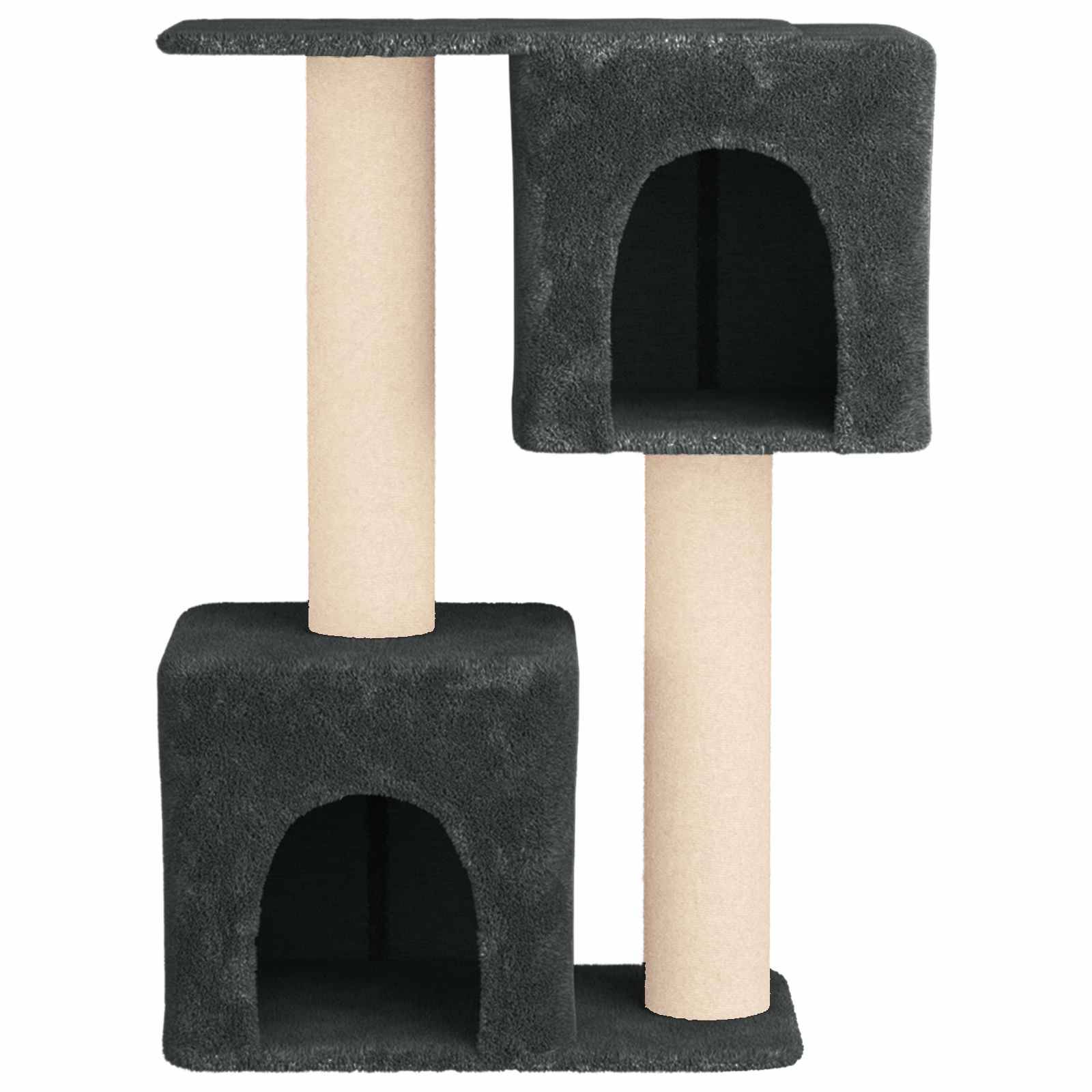 vidaXL Katzennbaum mit Sisal-Kratzsäulen Dunkelgrau 114 cm