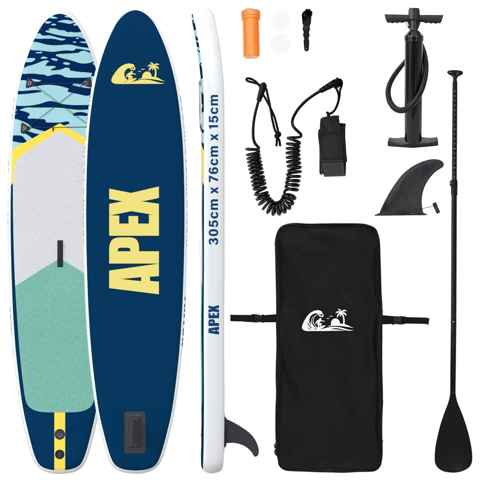 vidaXL Aufblasbares Stand Up Paddle Board APEX 305 x 76 x 15 cm Blau