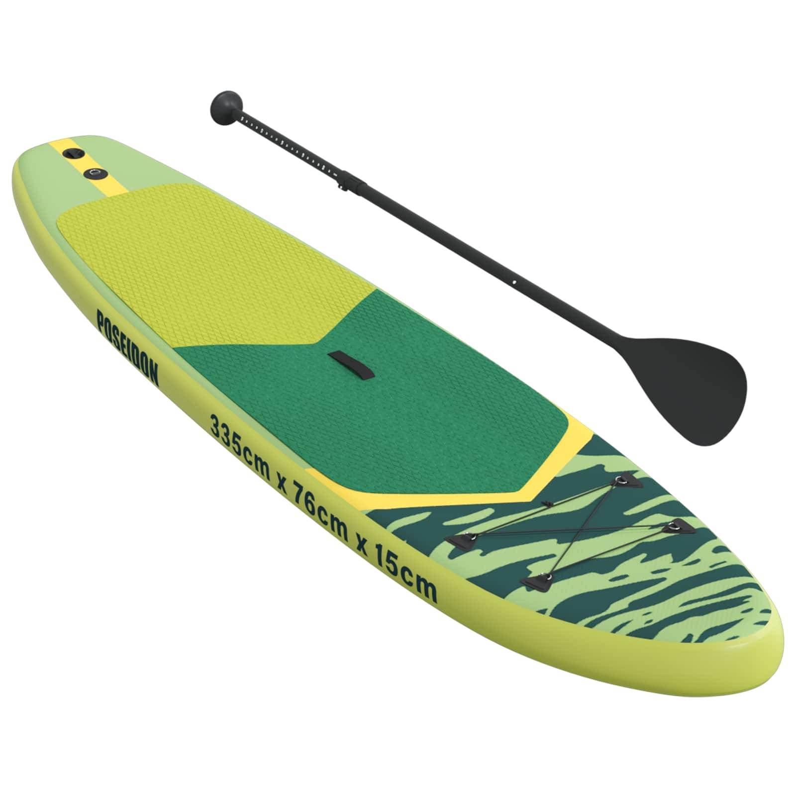 vidaXL Aufblasbares Stand-Up-Paddle-Board POSEIDON Grün PVC