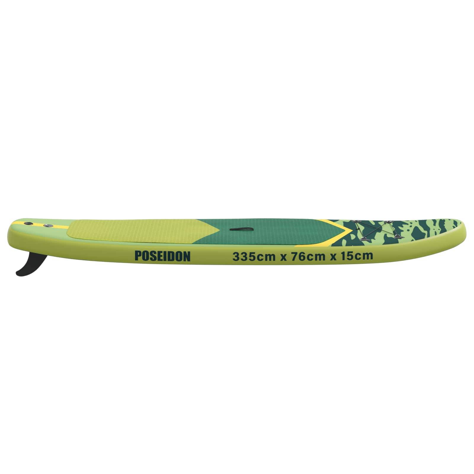 vidaXL Aufblasbares Stand-Up-Paddle-Board POSEIDON Grün PVC