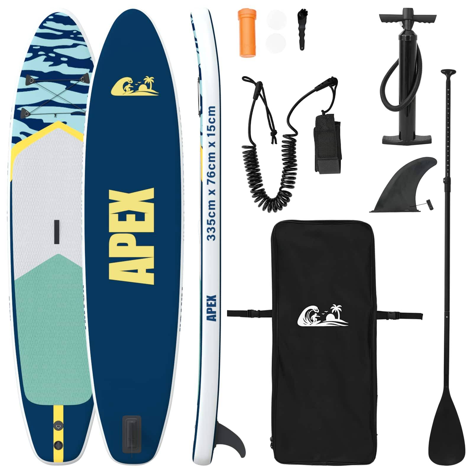 vidaXL Aufblasbares Stand-Up-Paddle-Board APEX 335 x 76 x 15 cm Blau