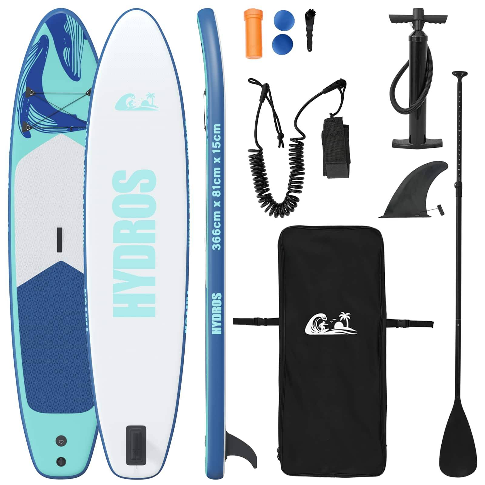vidaXL Aufblasbares Stand Up Paddle Board HYDROS 366 x 81 x 15 cm für