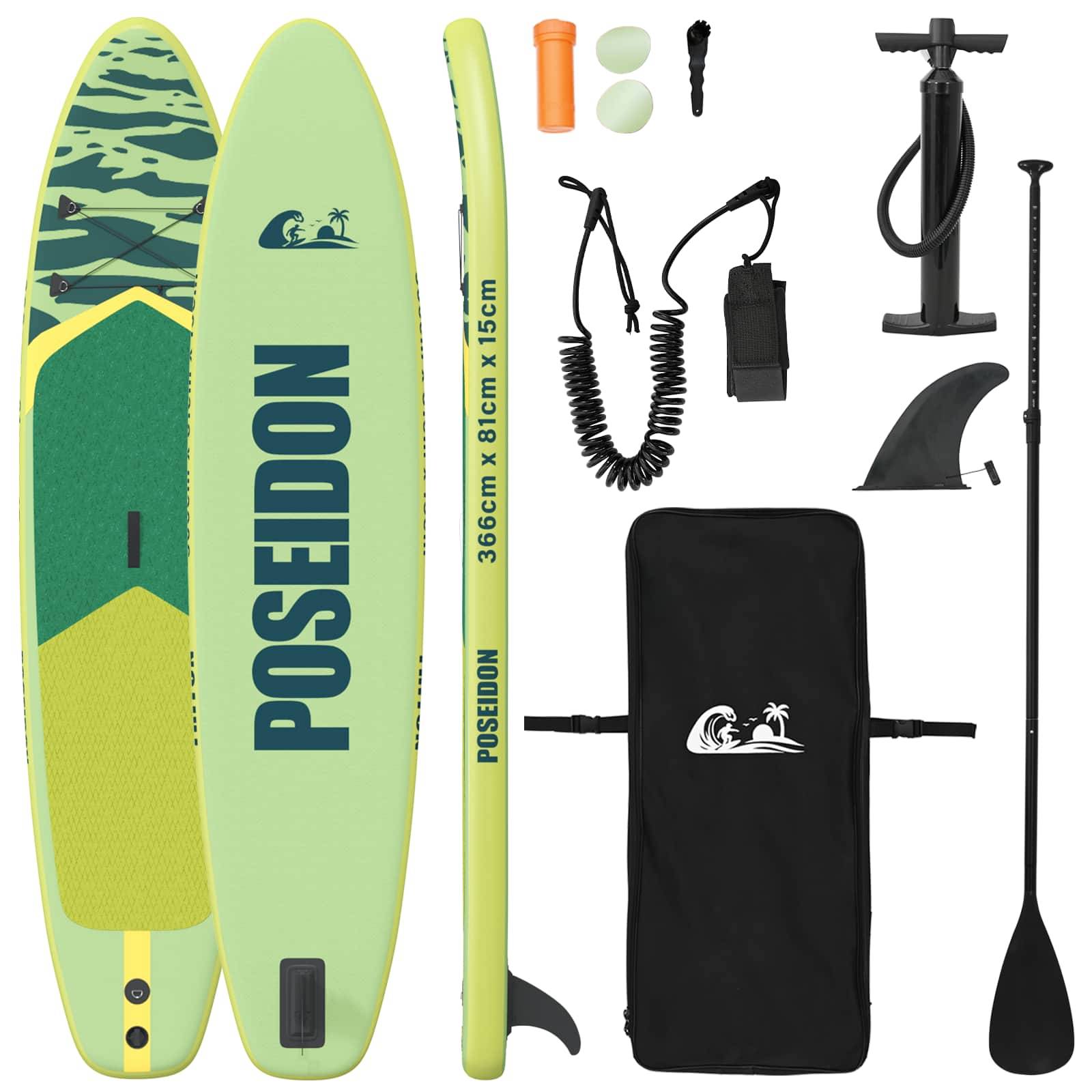 vidaXL Aufblasbares Stand-Up-Paddle-Board POSEIDON 366 x 81 x 15 cm