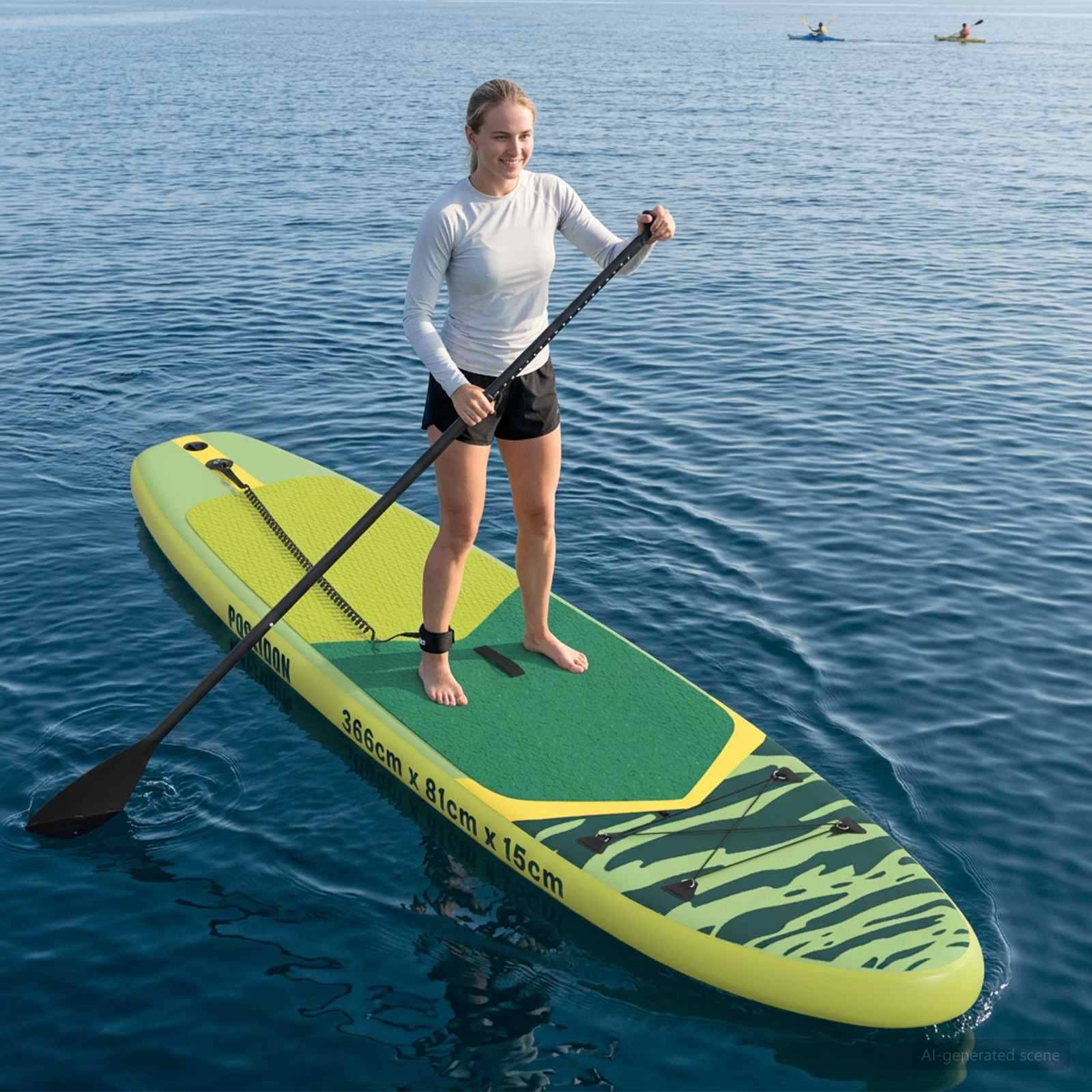 vidaXL Aufblasbares Stand-Up-Paddle-Board POSEIDON 366 x 81 x 15 cm