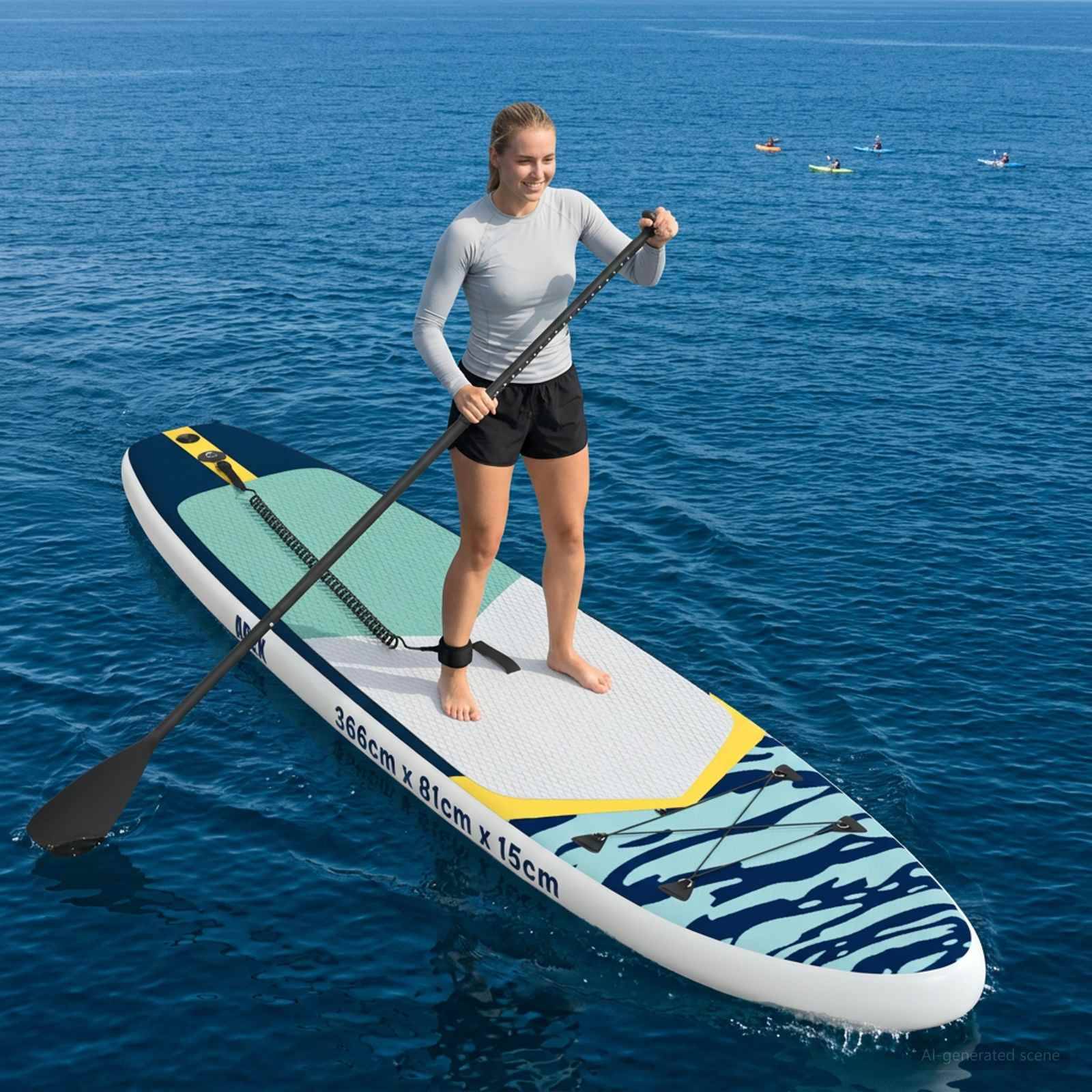 vidaXL Aufblasbares Stand Up Paddle Board APEX 366 x 81 x 15 cm Blau