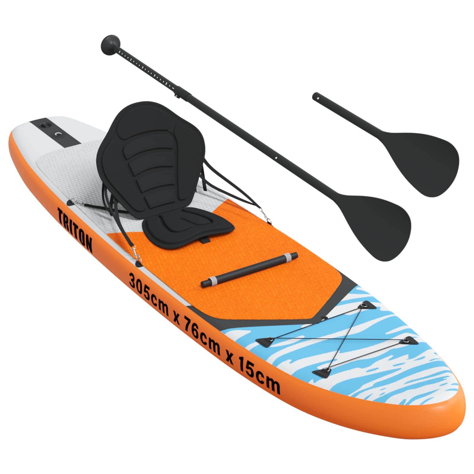 vidaXL SUP Board mit Sitz 2-in-1 TRITON 305 x 76 x 15 cm Blau für