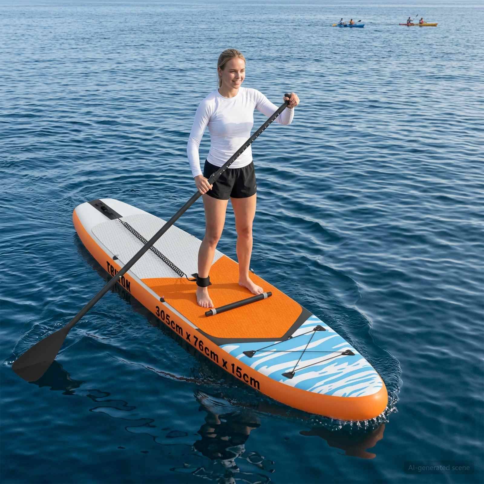 vidaXL SUP Board mit Sitz 2-in-1 TRITON 305 x 76 x 15 cm Blau für