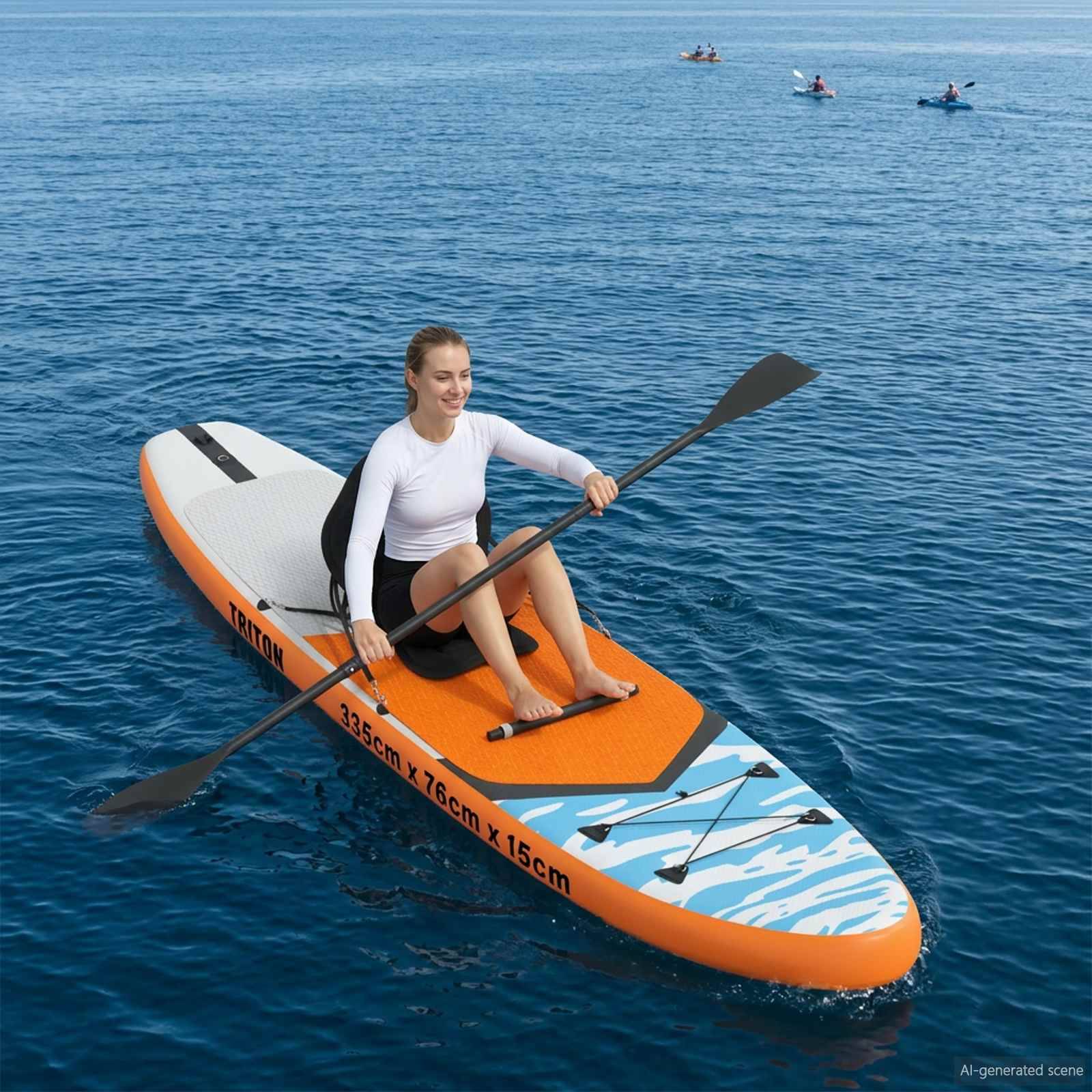 vidaXL SUP Board mit Sitz 2-in-1 TRITON 335 x 76 x 15 cm Blau für