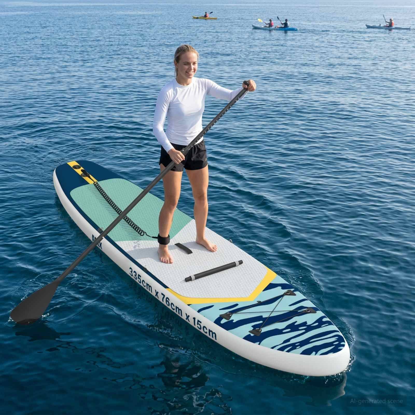 vidaXL SUP Board mit Sitz 2-in-1 APEX 335 x 76 x 15 cm Blau für