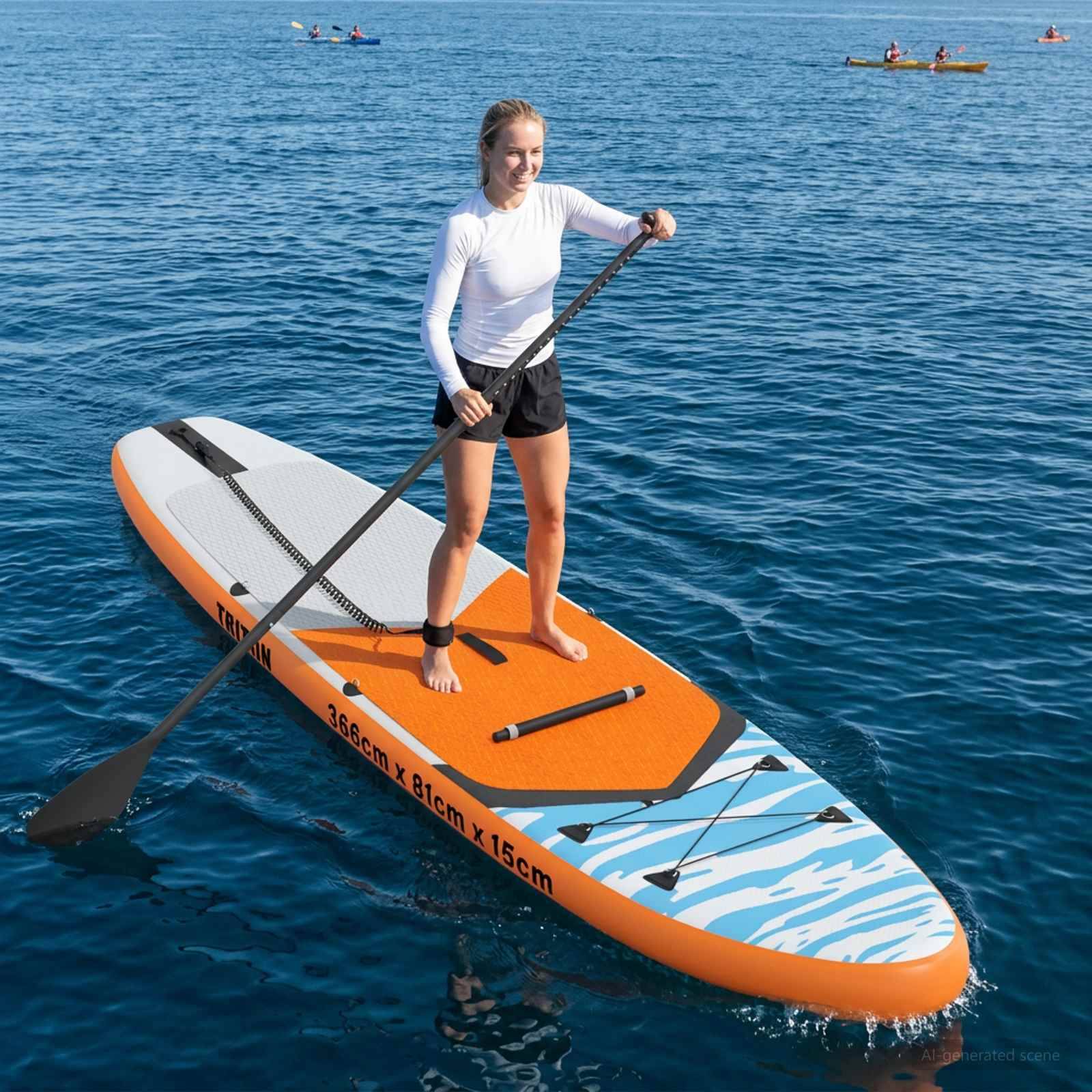 vidaXL SUP Board mit Sitz 2-in-1 TRITON 366 x 81 x 15 cm Blau für