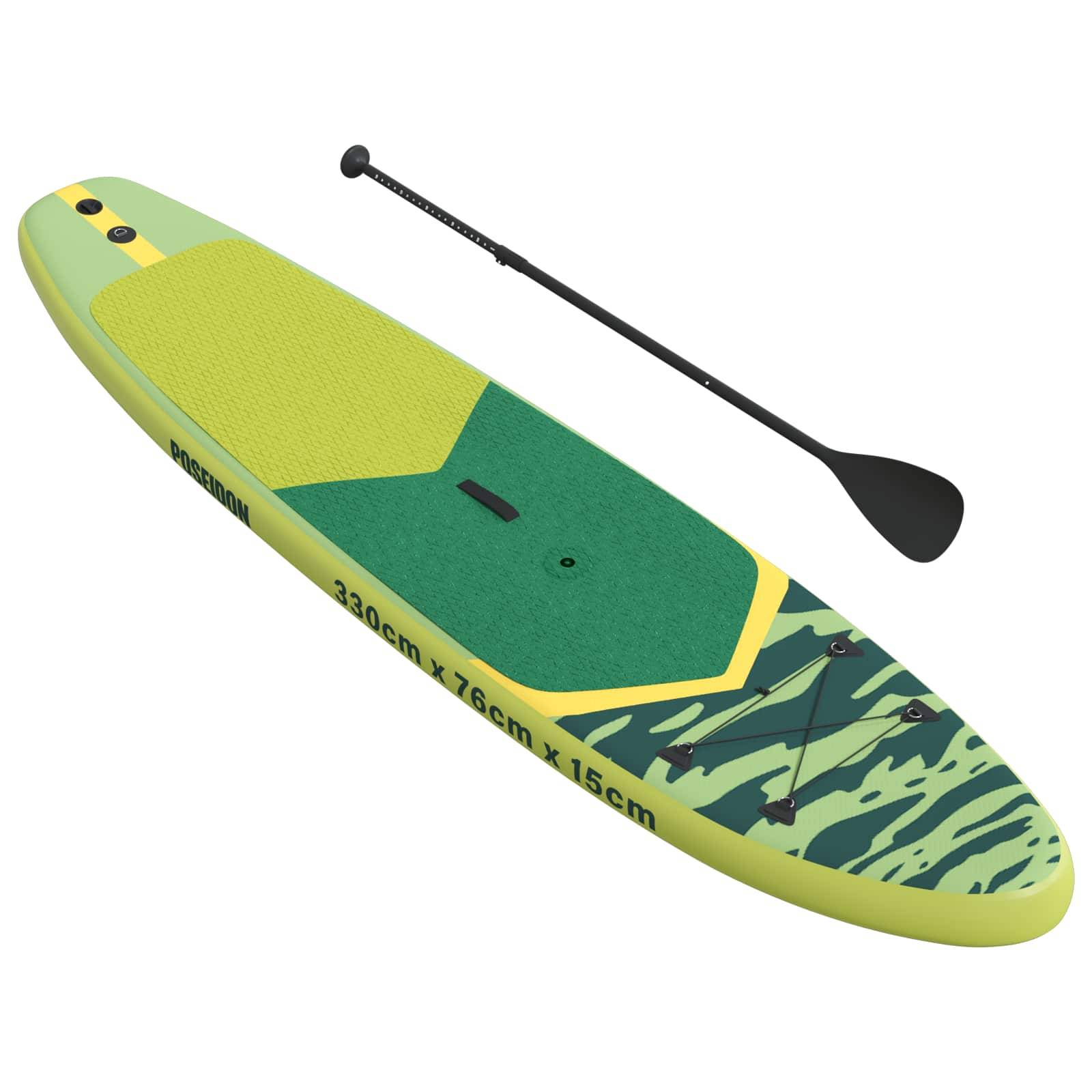 vidaXL Aufblasbares SUP-Board mit Segel POSEIDON 330 x 76 x 15 cm Grün
