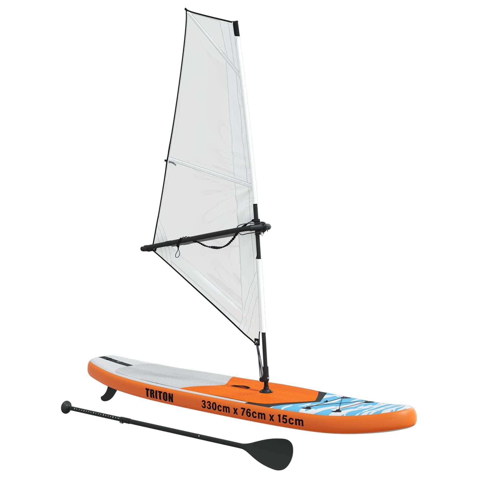 vidaXL Aufblasbares SUP-Board mit Segel TRITON 330 x 76 x 15 cm Blau