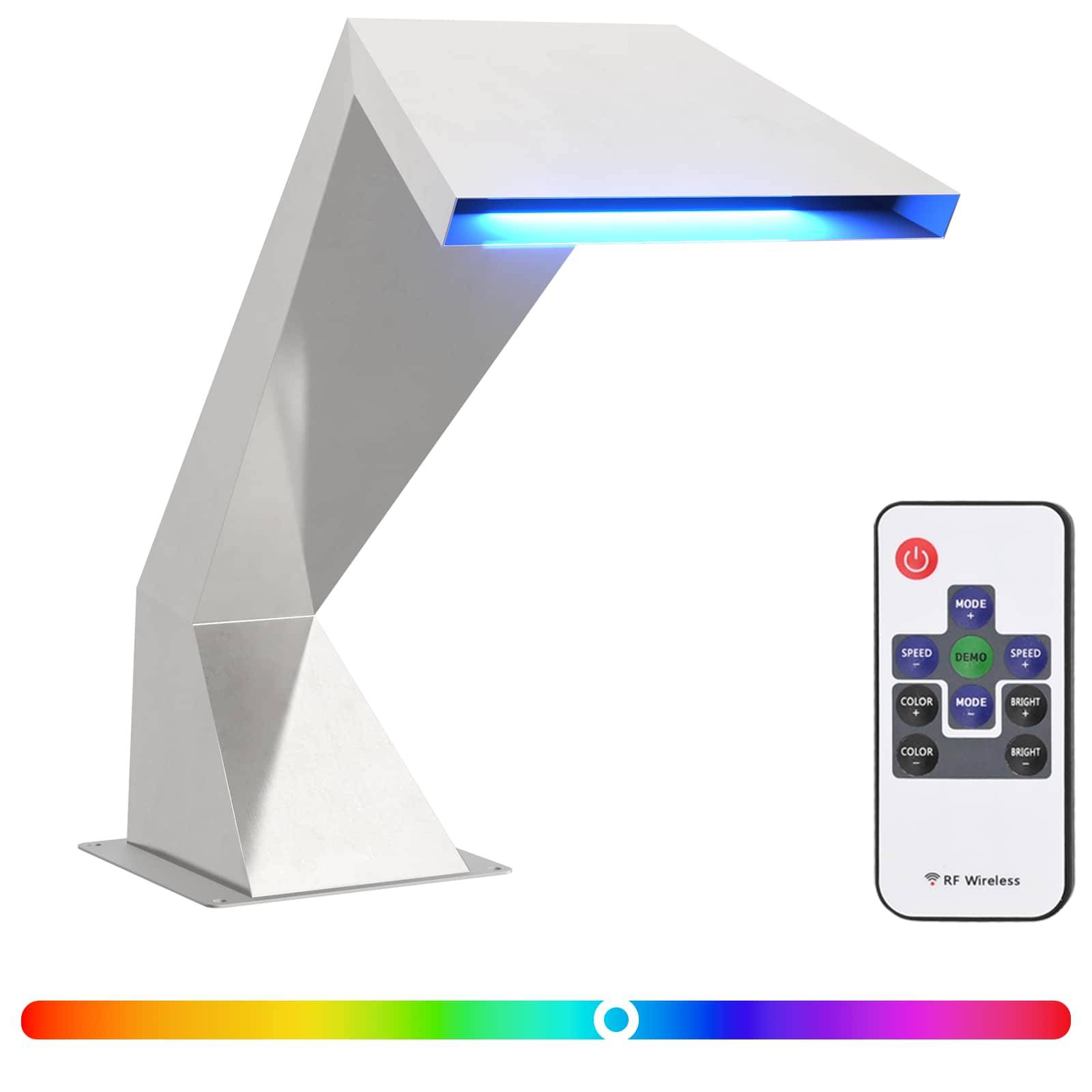 vidaXL Poolwasserfall mit RGB-LEDs Edelstahl 63,5 x 29 x 51 cm Silber