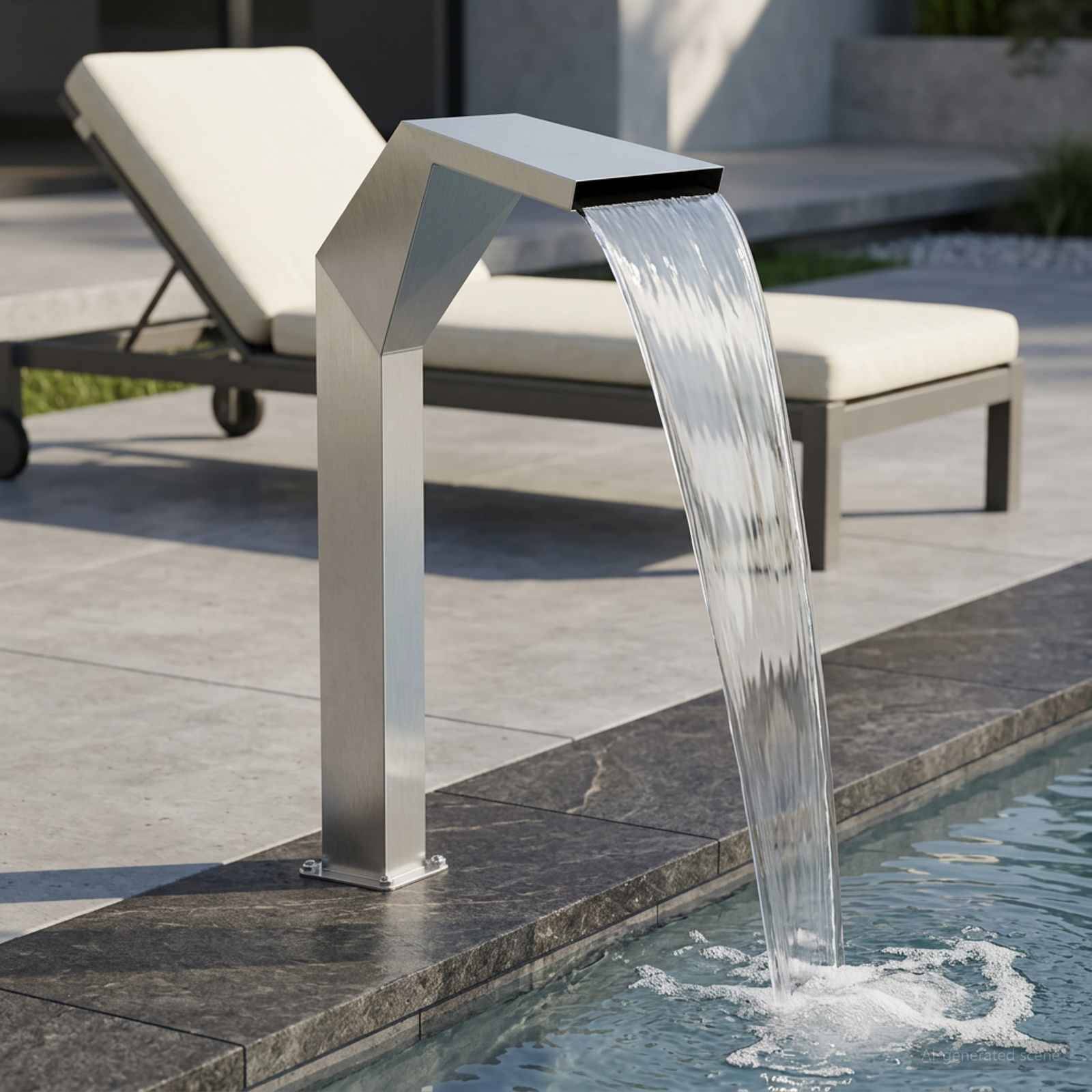 vidaXL Pool-Wasserfall Edelstahl 50 x 30 x 90 cm Silber