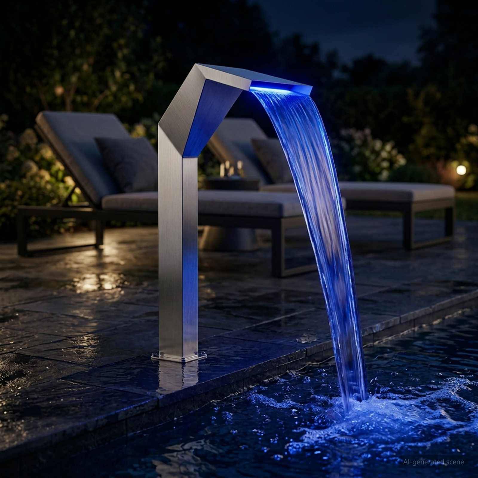 vidaXL Pool-Wasserfall Edelstahl 50 x 30 x 90 cm Silber