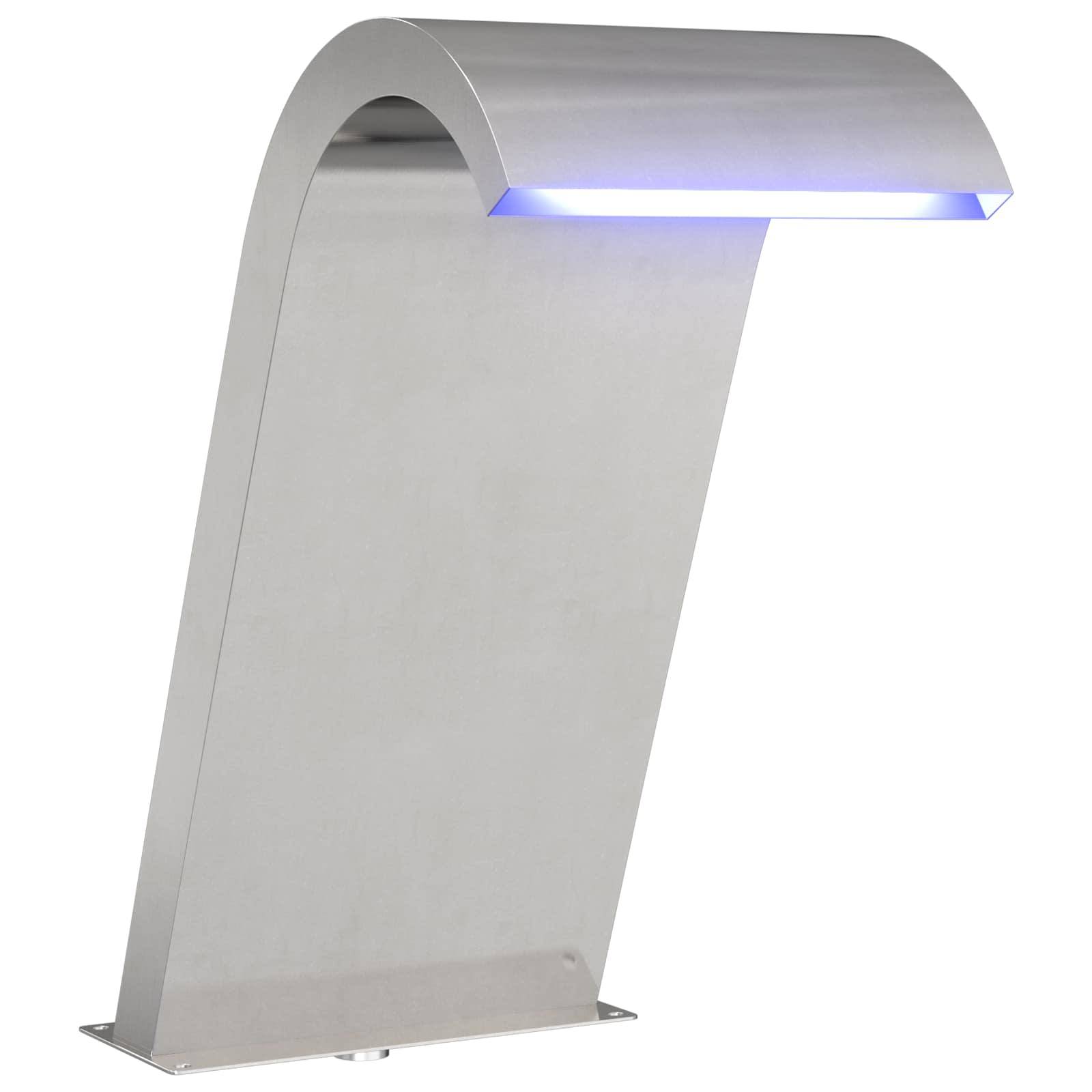 vidaXL Poolbrunnen Silber 47 x 31 x 60 cm Edelstahl
