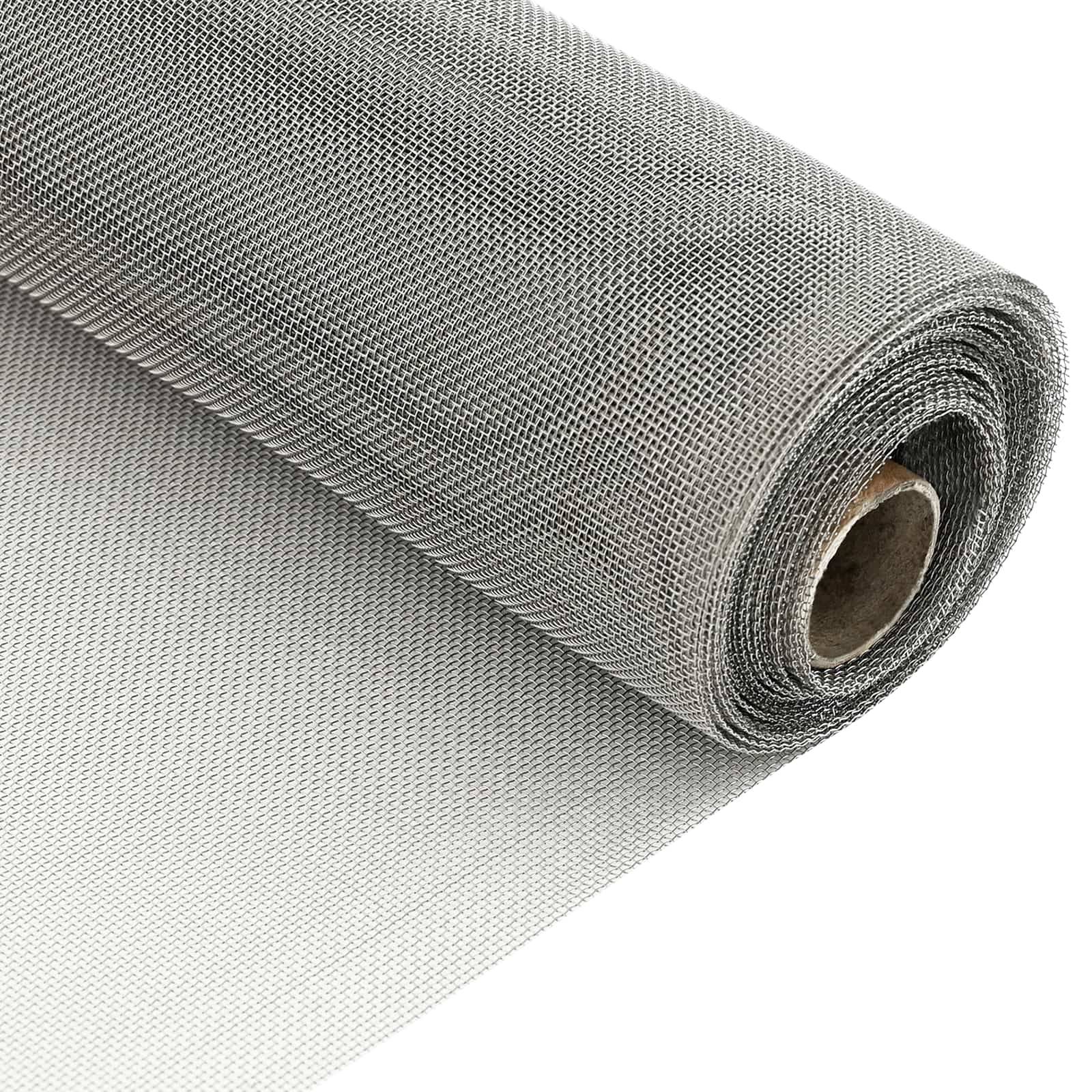 vidaXL Mesh Bildschirm 40 x 1000 cm 20 Mesh Edelstahl 201 Silber