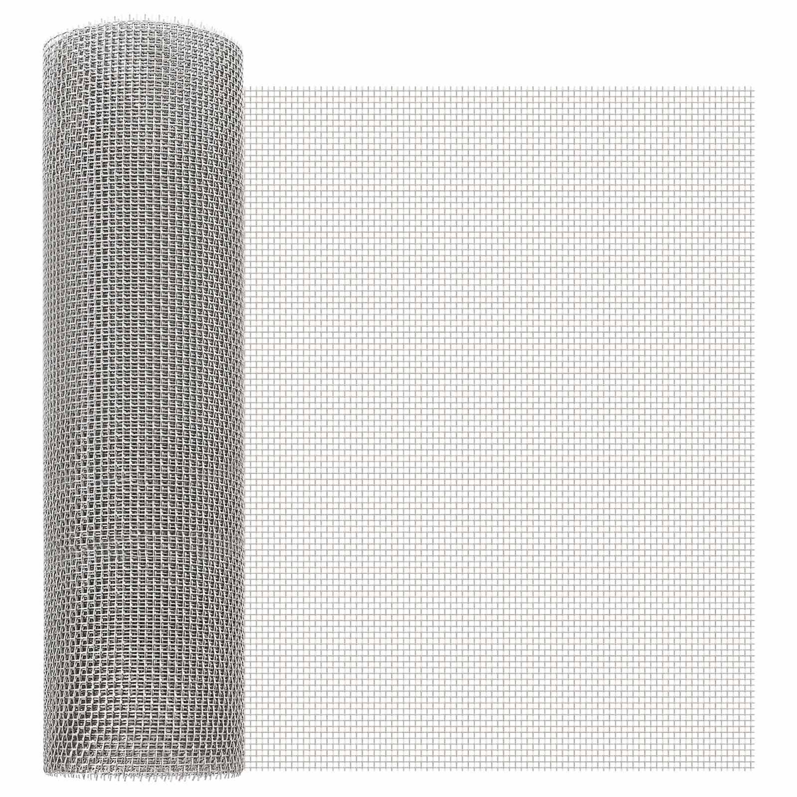 vidaXL Mesh Bildschirm 40 x 200 cm 6 Mesh Edelstahl 201 Silber