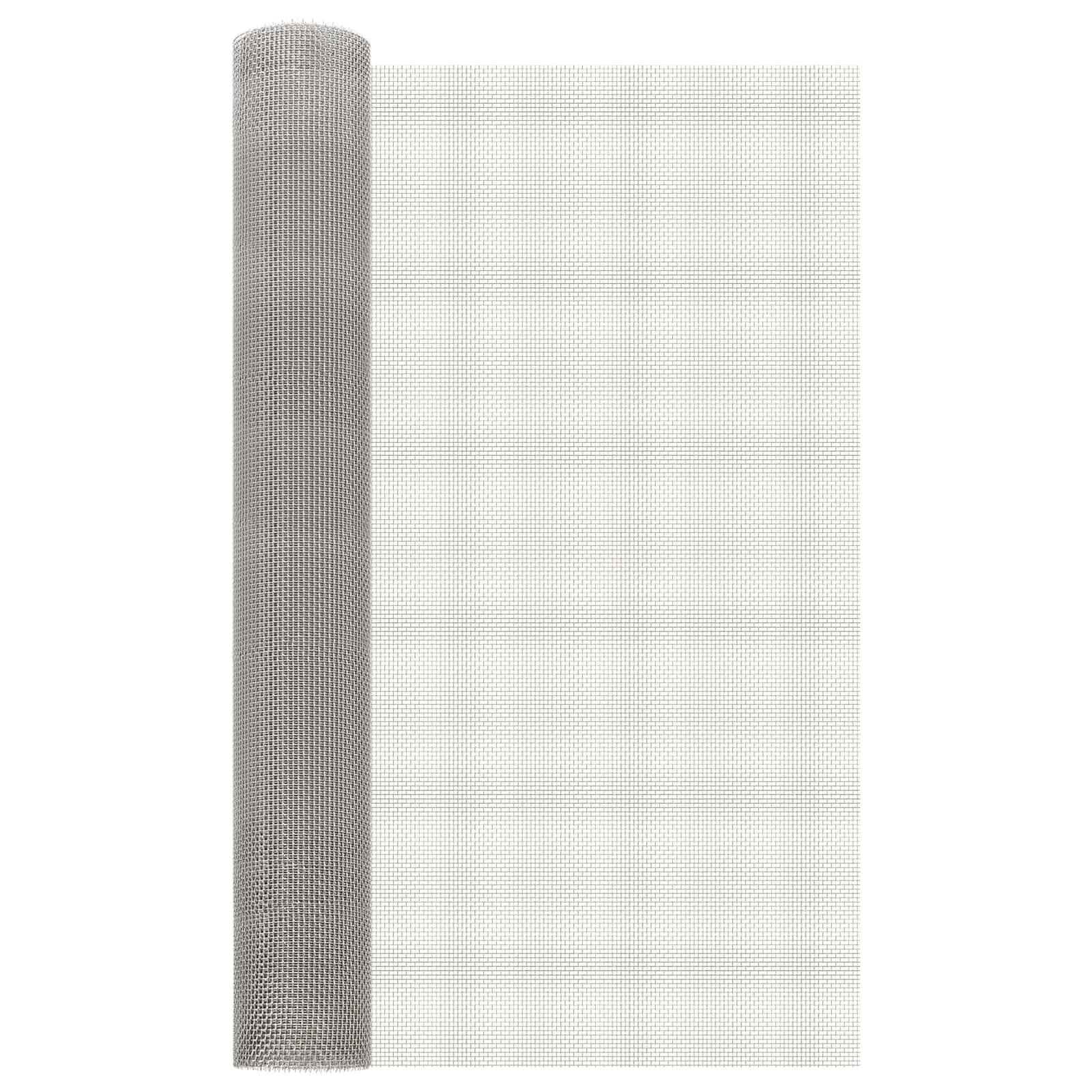 vidaXL Mesh Bildschirm 80 x 200 cm 6 Mesh Edelstahl 201 Silber