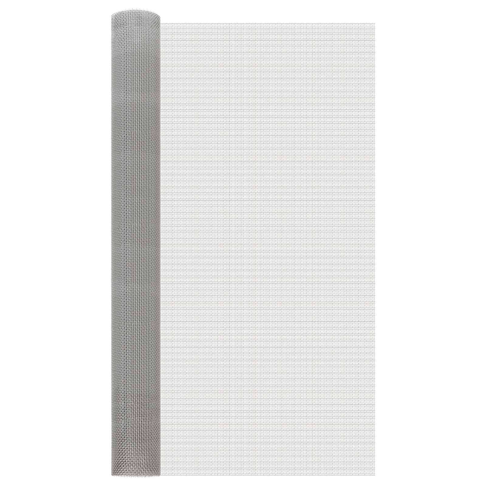 vidaXL Mesh Bildschirm 100 x 200 cm 6 Mesh Edelstahl 201 Silber