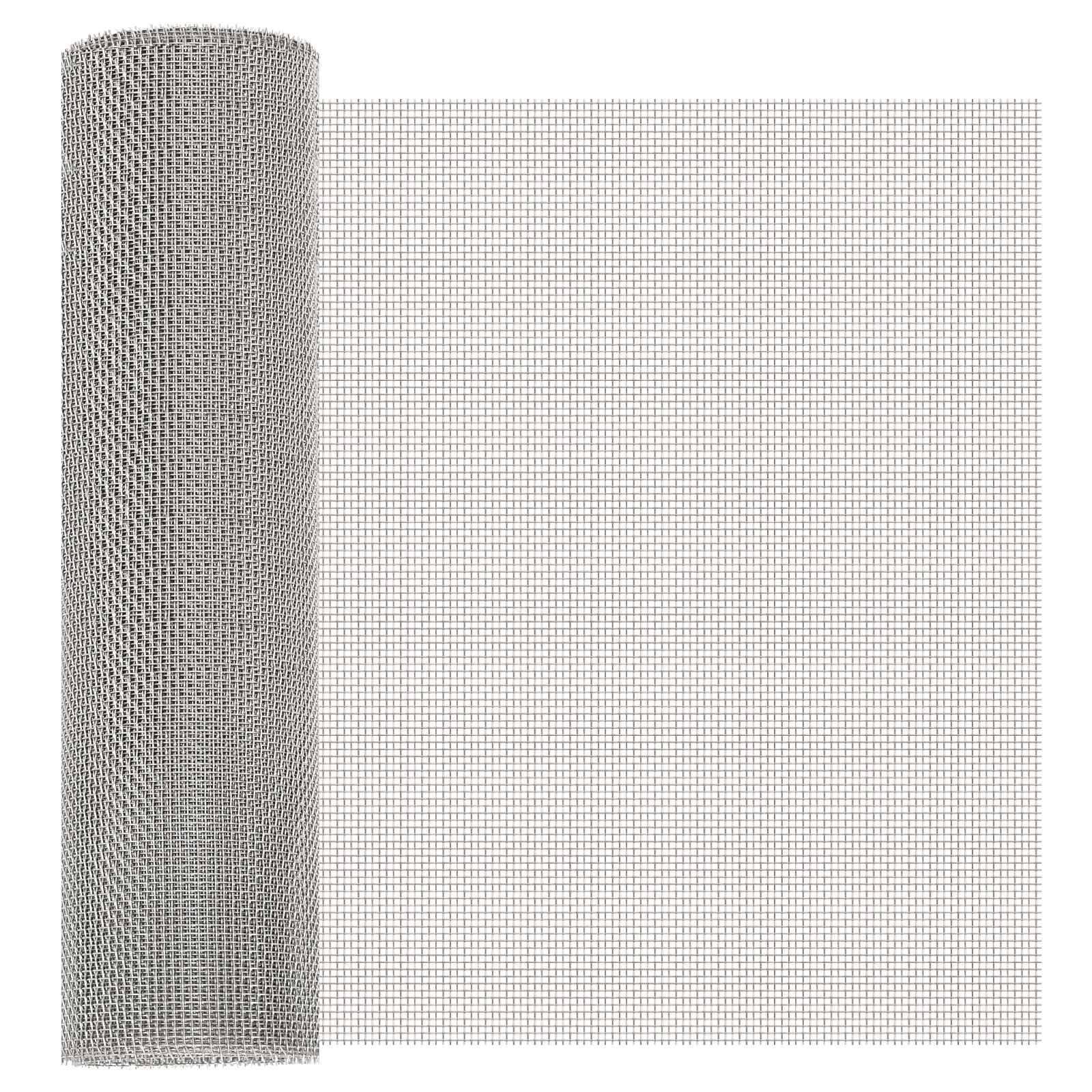 vidaXL Mesh Bildschirm 40 x 200 cm 8 Mesh Edelstahl 201 Silber