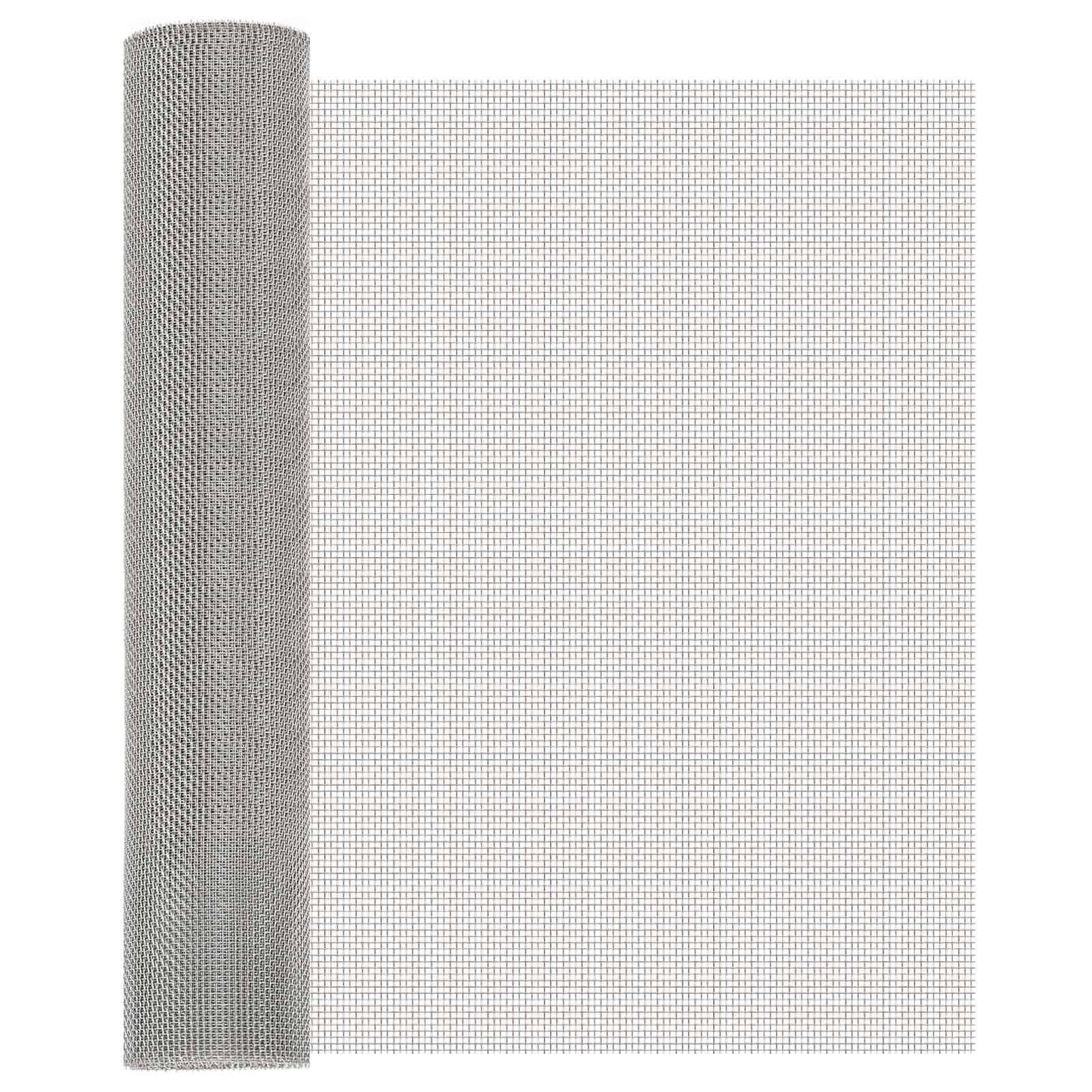 vidaXL Mesh Bildschirm 60 x 200 cm 8 Mesh Edelstahl 201 Silber