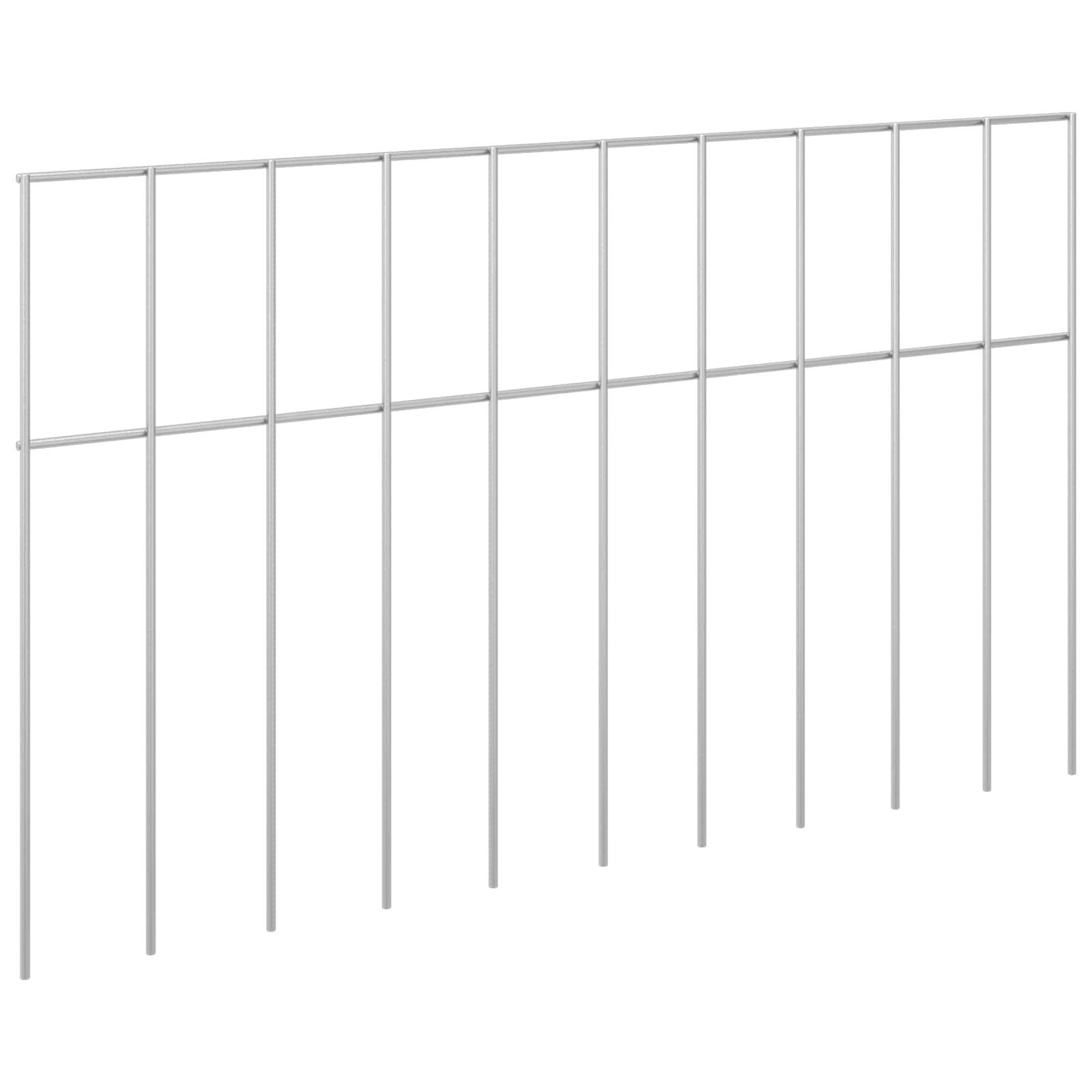vidaXL Gartenzaun-Paneel 12 pcs Verzinkter Stahl Silber