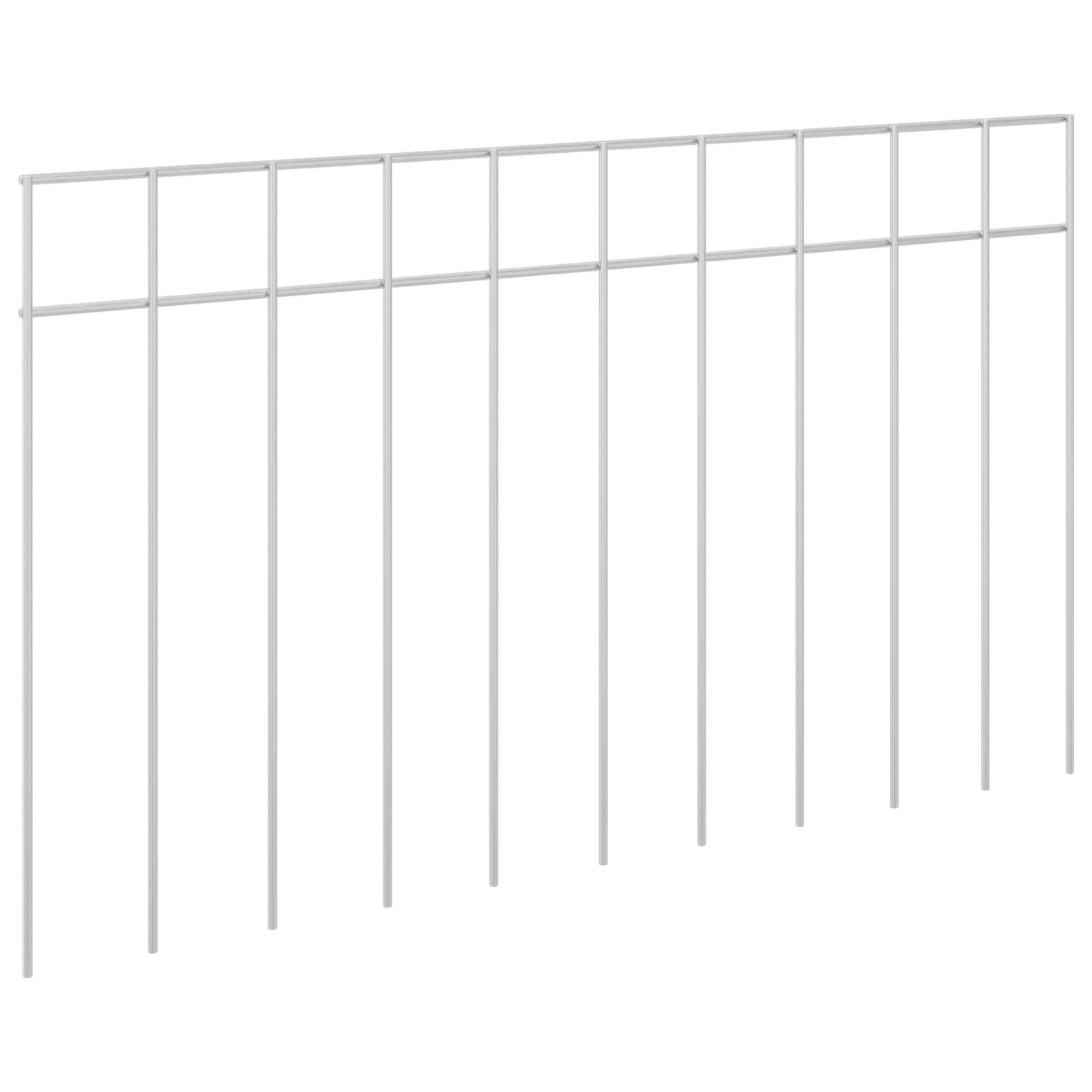 vidaXL Gartenzaun-Paneel 12 pcs Verzinkter Stahl Silber