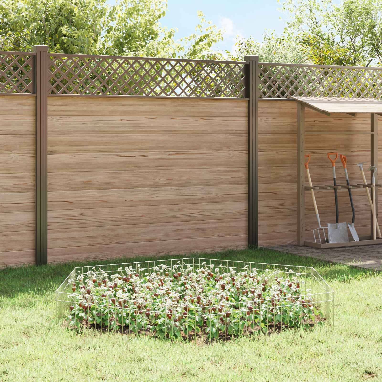 vidaXL Gartenzaun-Paneel 12 pcs Verzinkter Stahl Silber