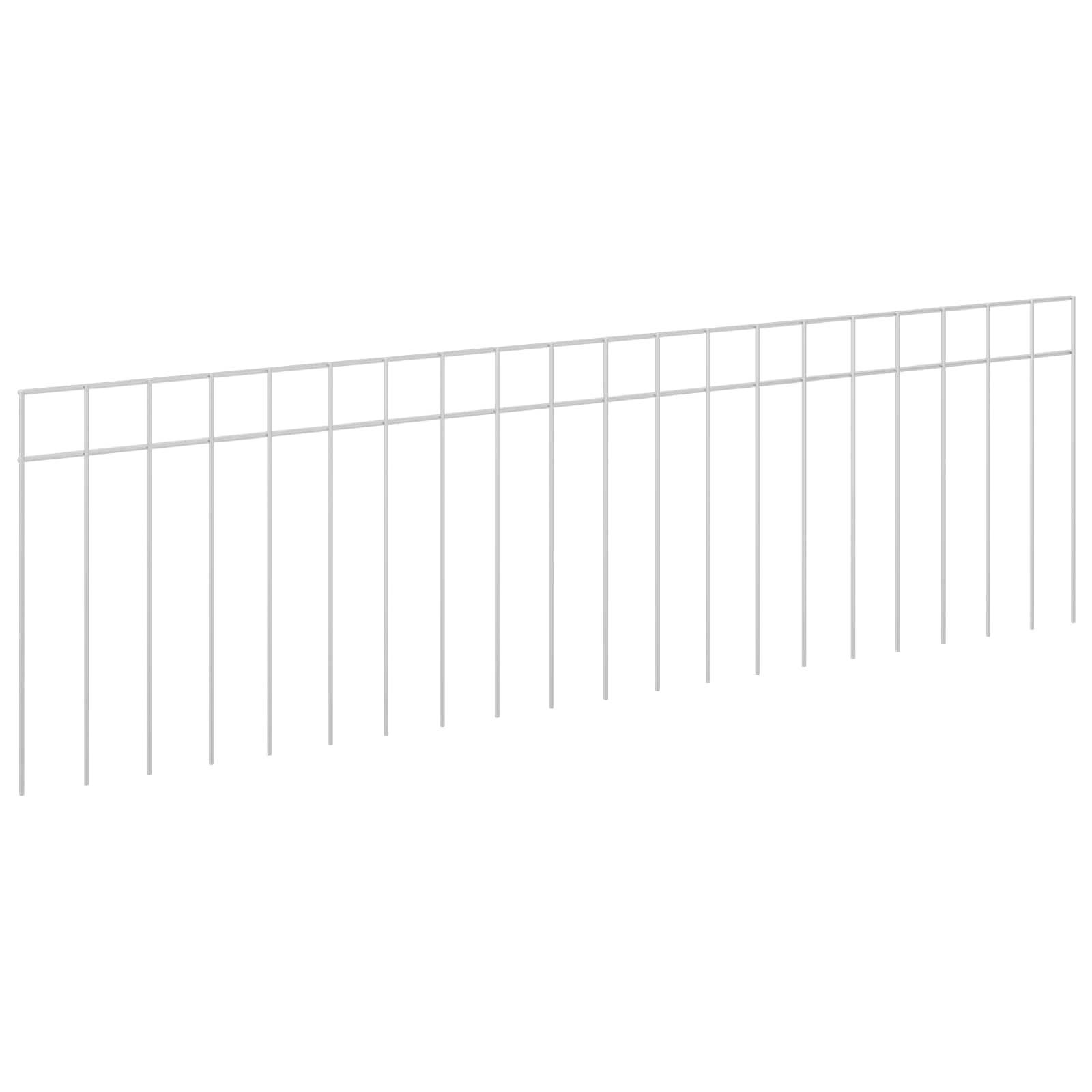 vidaXL Gartenzaun-Paneel 12 pcs Verzinkter Stahl Silber